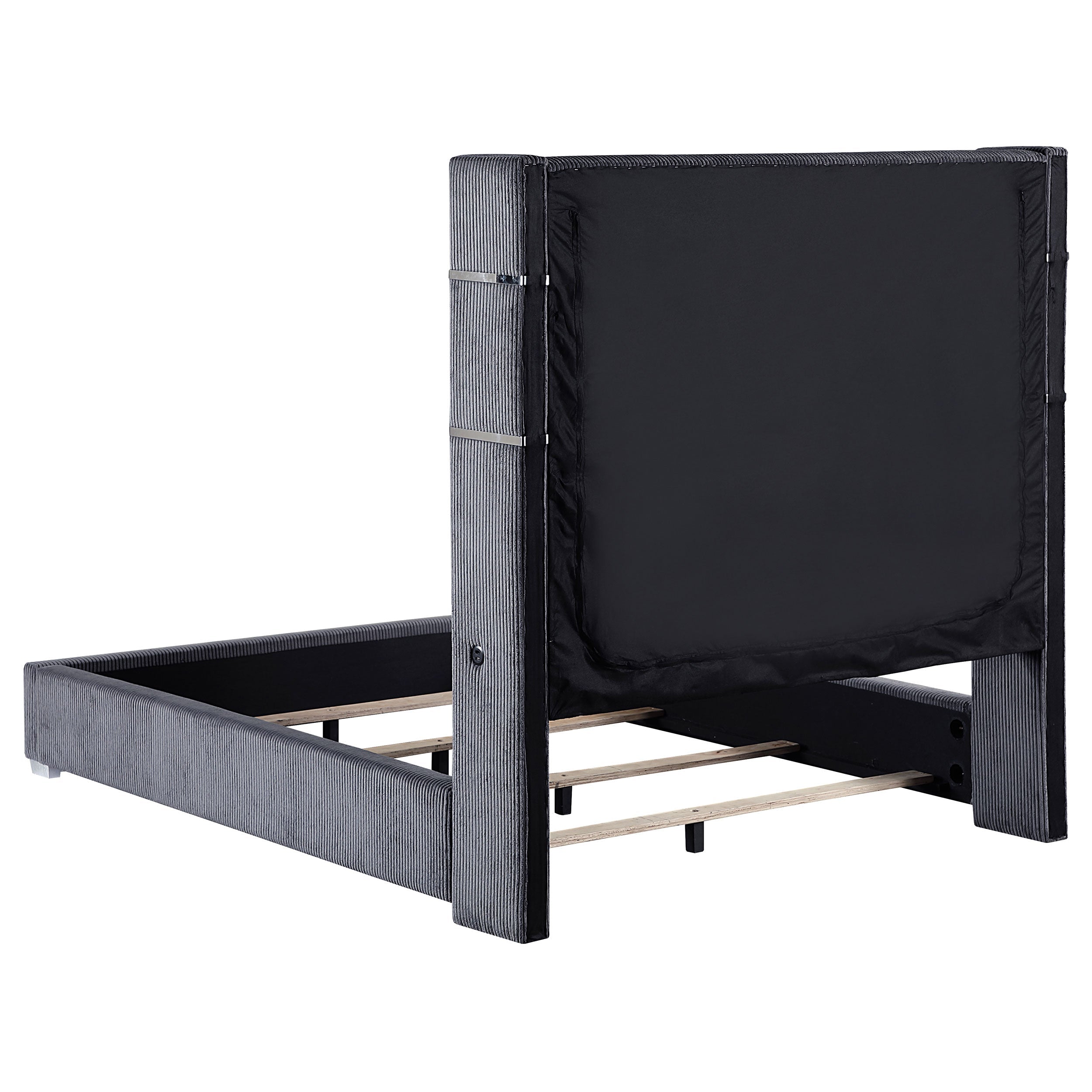 Tisdall 67-inch Upholstered Fireplace Bed Grey