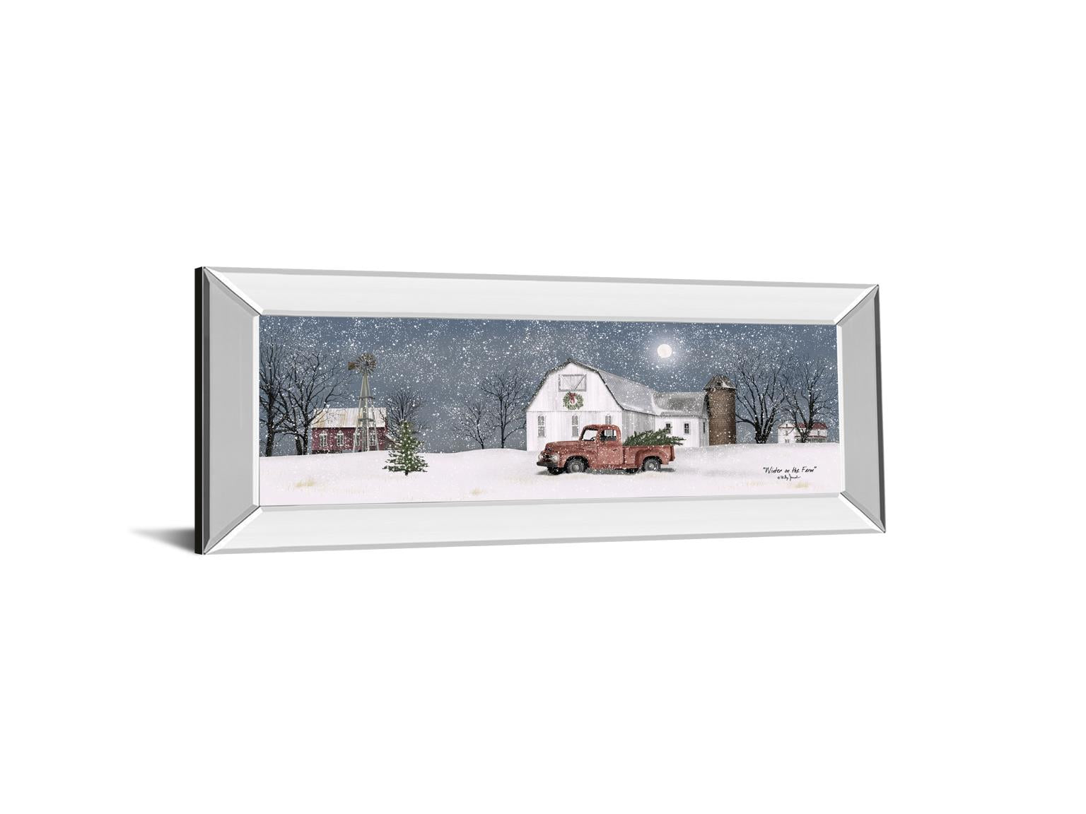 Winter On The Farm By Billy Jacobs 18X42 Mirror Frame Print