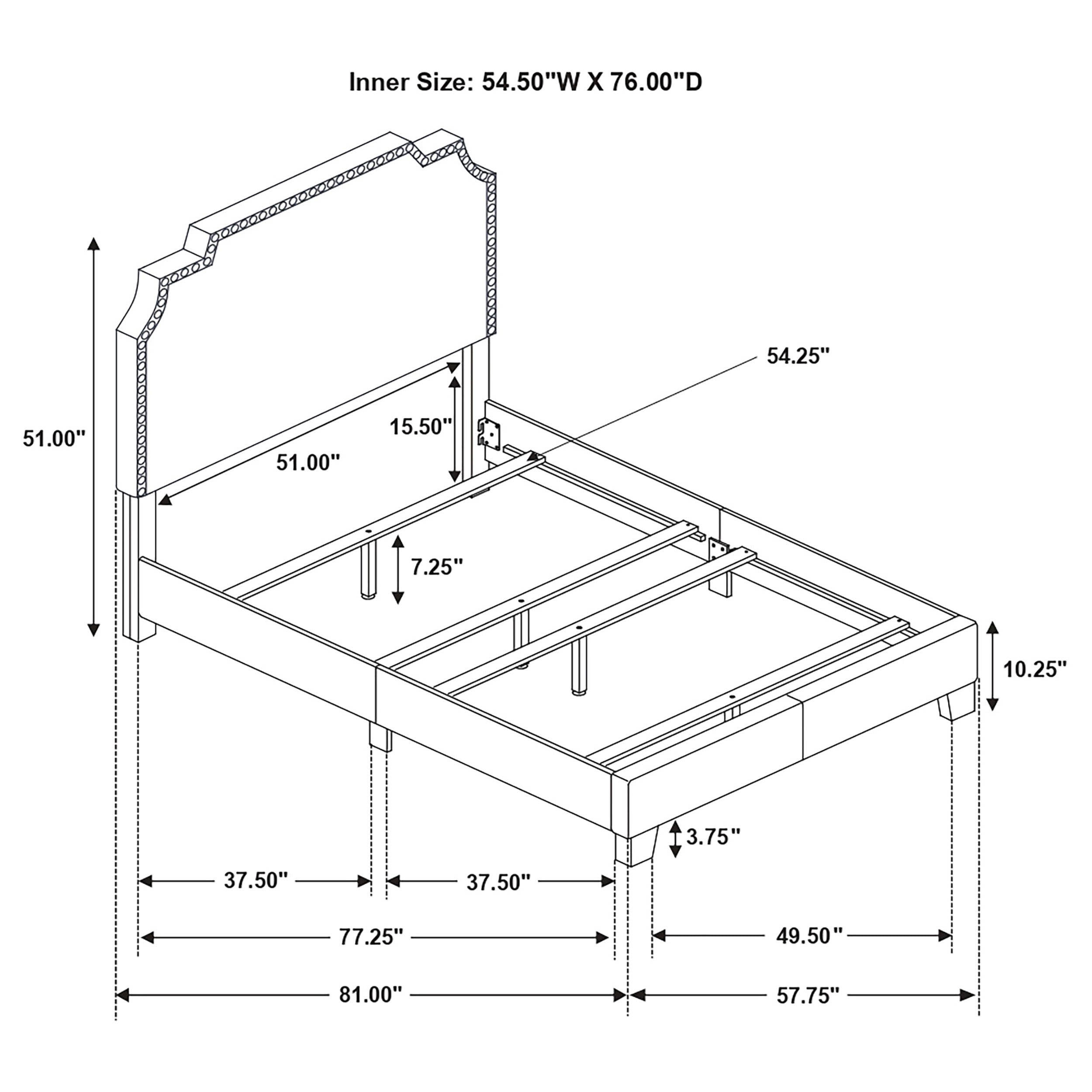 Tamarac Upholstered Nailhead Bed Beige