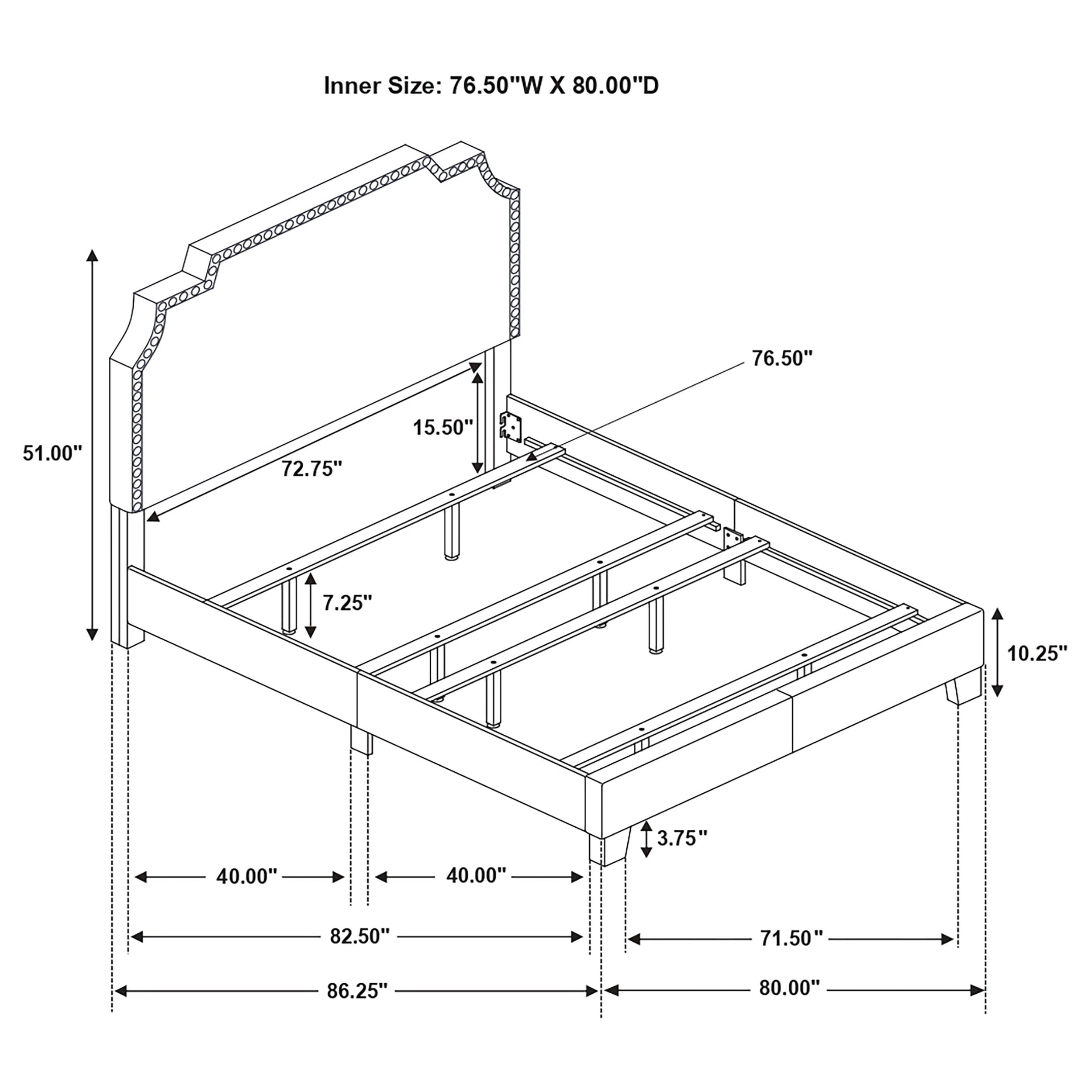 Tamarac Upholstered Nailhead Bed Beige