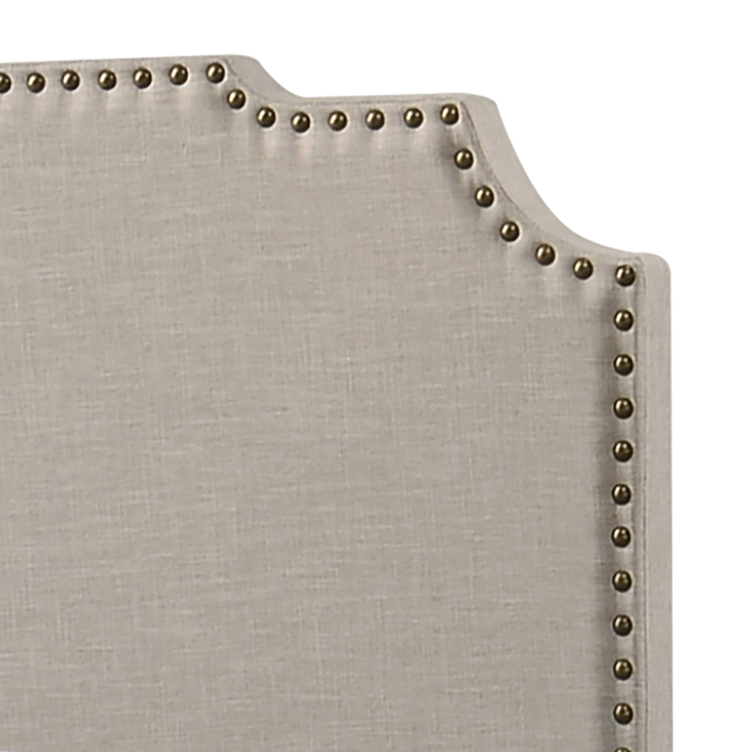 Tamarac Upholstered Nailhead Bed Beige