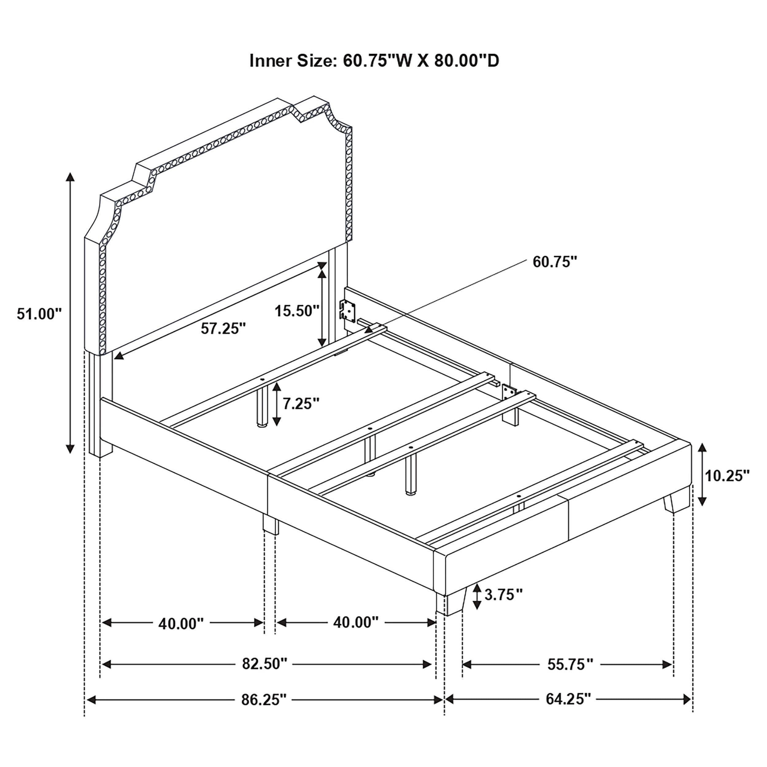 Tamarac Upholstered Nailhead Bed Beige