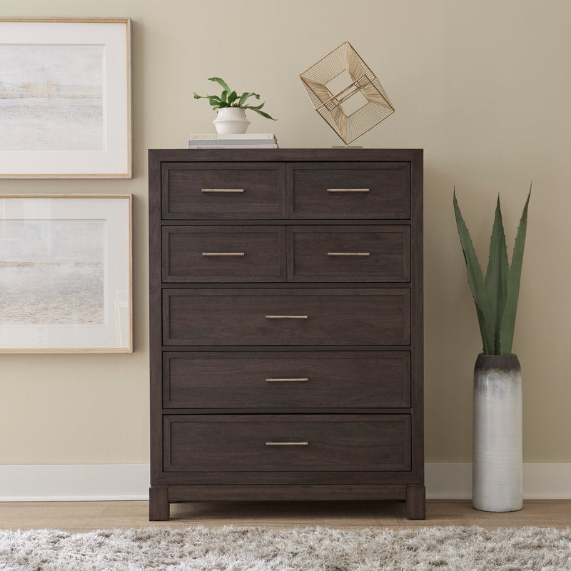 313 Textured Gray 5PC Bedroom Set — Built-In Charging Station