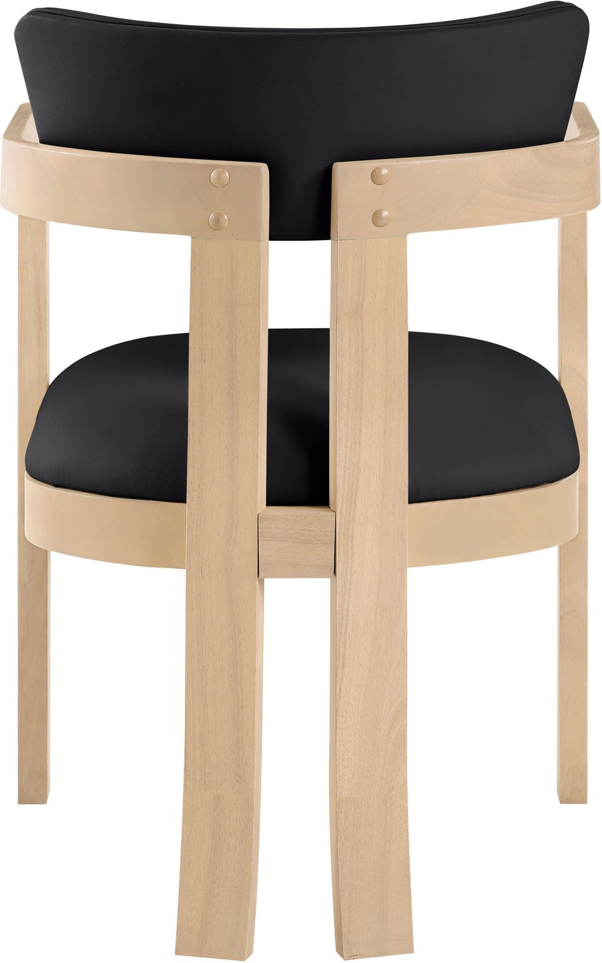 Lavrin Vegan Leather Dining Arm Chair (Set of 2) with Natural Base