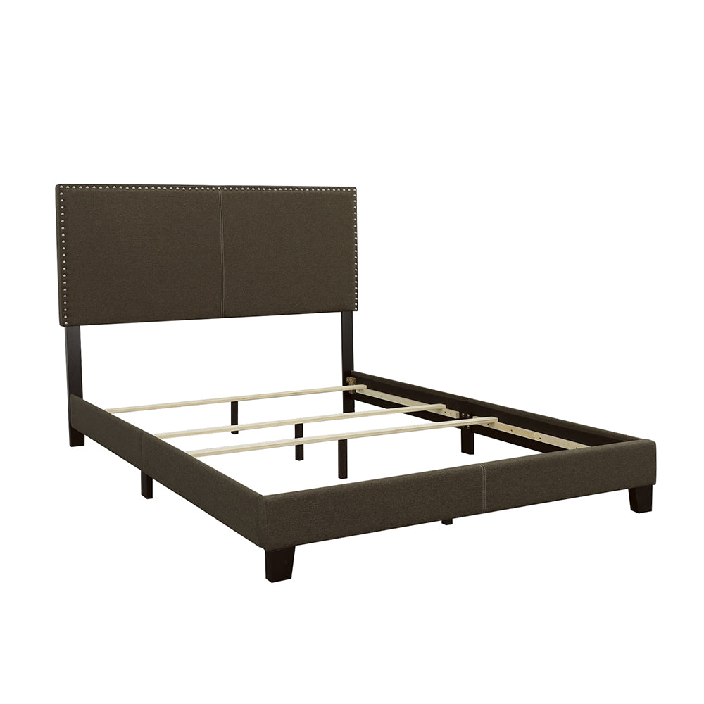 Boyd Upholstered Bed with Nailhead Trim Charcoal