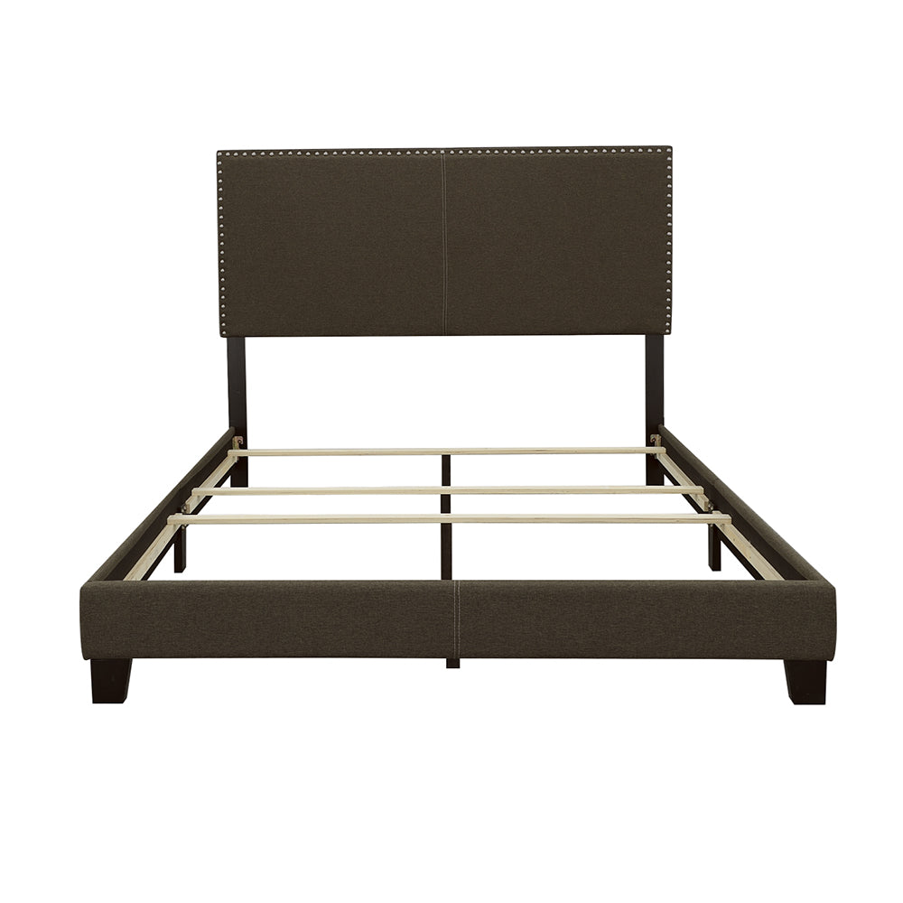 Boyd Upholstered Bed with Nailhead Trim Charcoal