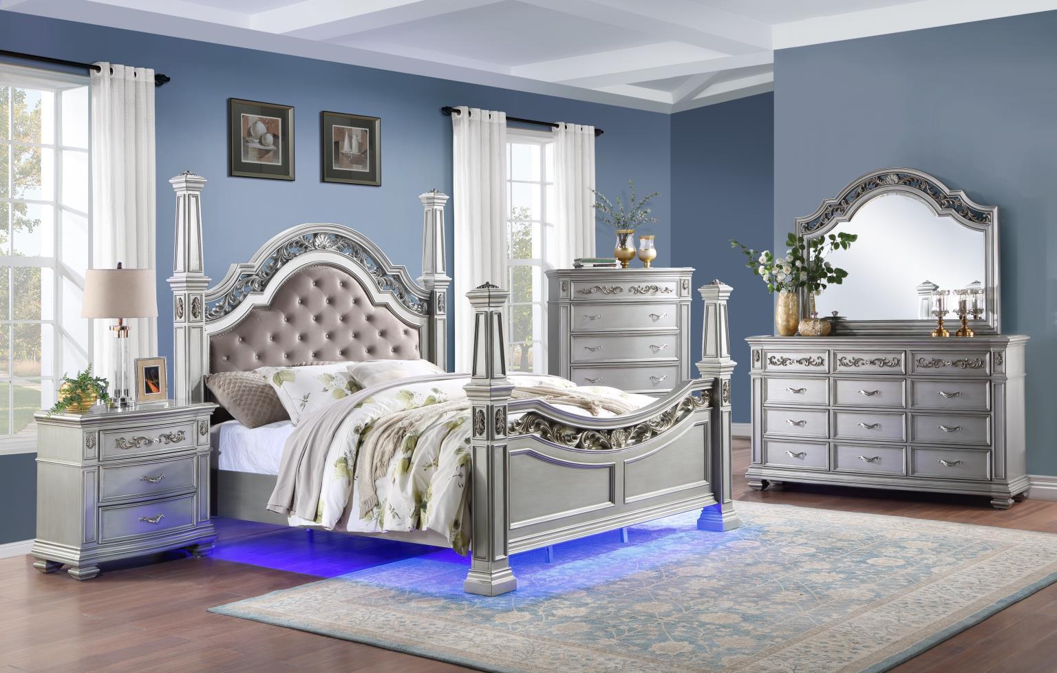 B062 Metallic Shimmer Silver Mirror — 54-Inch Wide