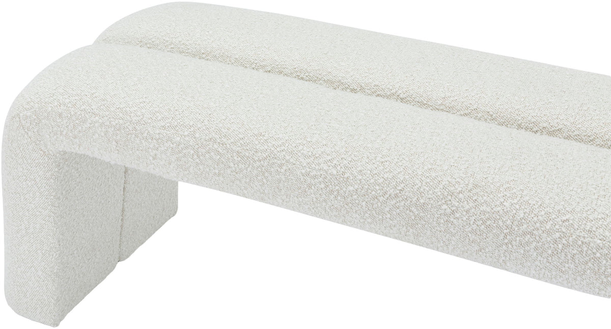 Arc Channel-Tufted Bench — Mint, White or Cream