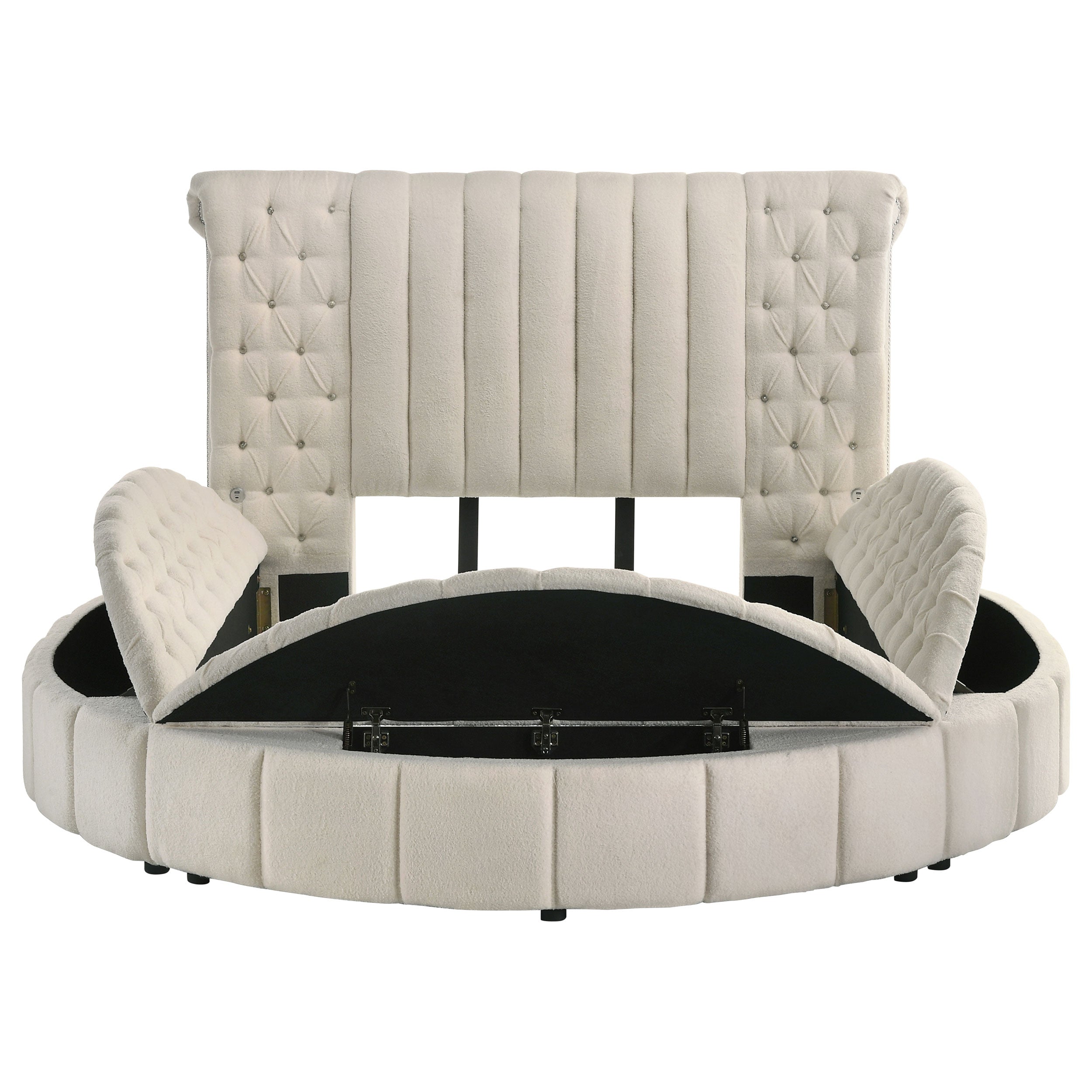 Sonya round storage bed - storage detail