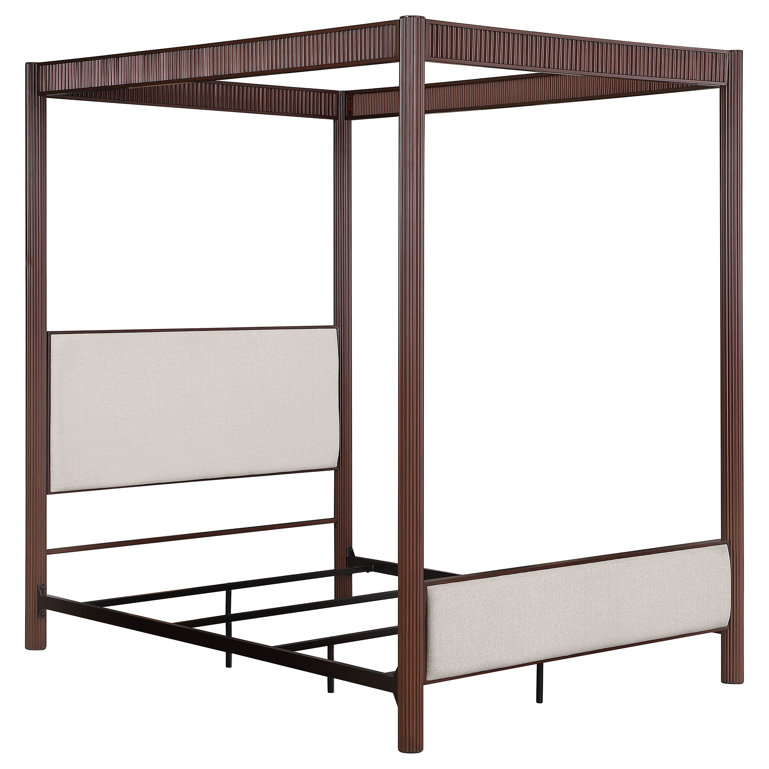 Zimmerlee 89-inch Metal Canopy Bed Rust Brown