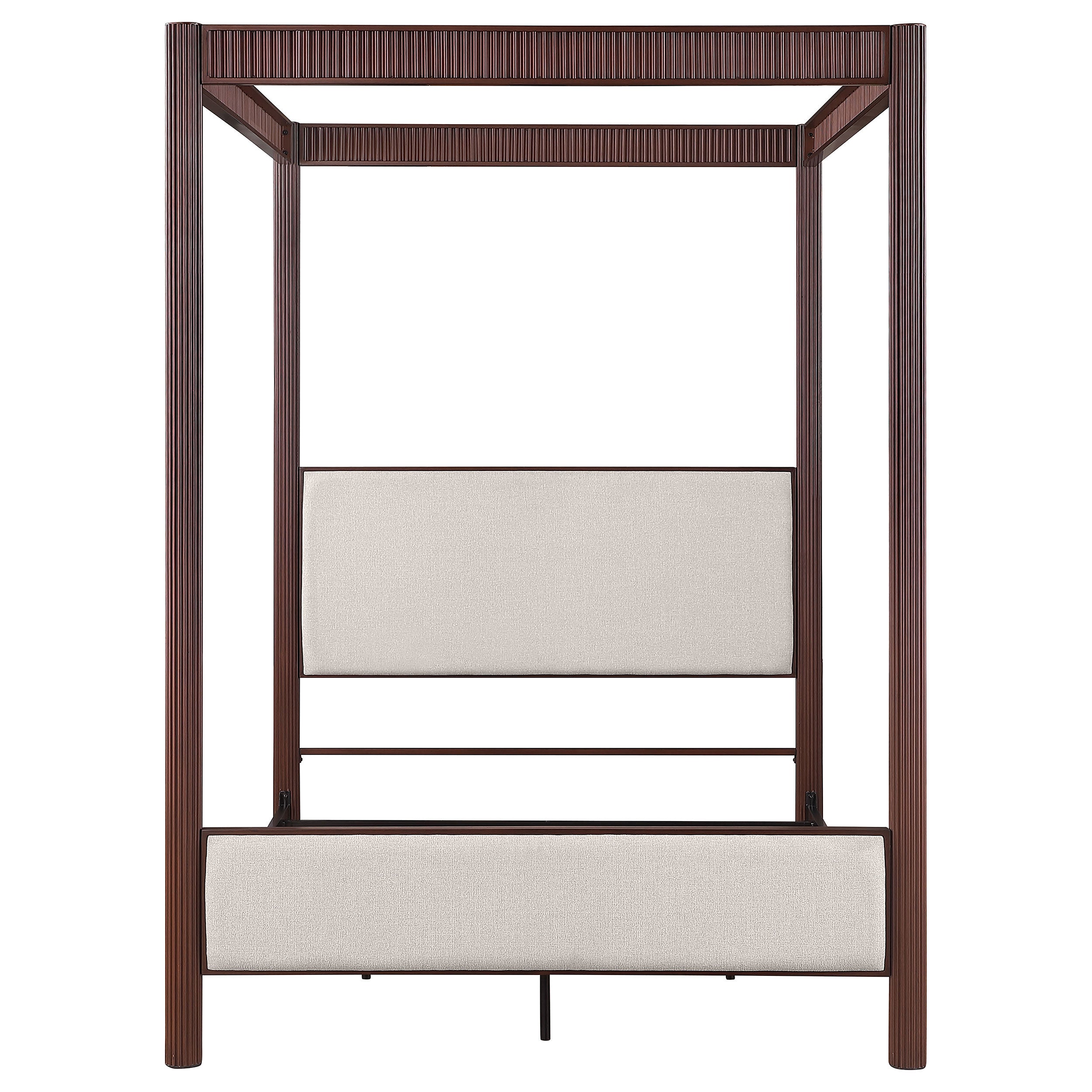 Zimmerlee 89-inch Metal Canopy Bed Rust Brown