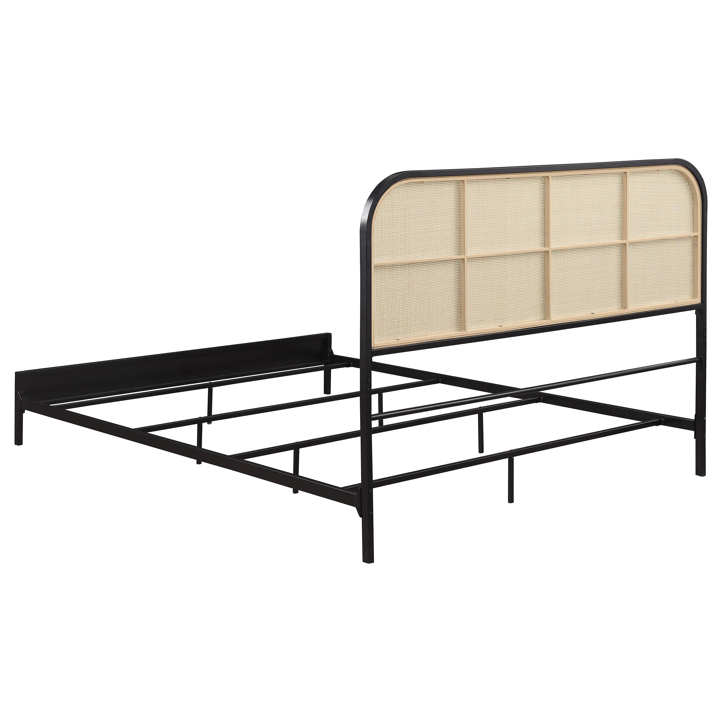 Amherst Radio Weave Rattan Metal Bed Black