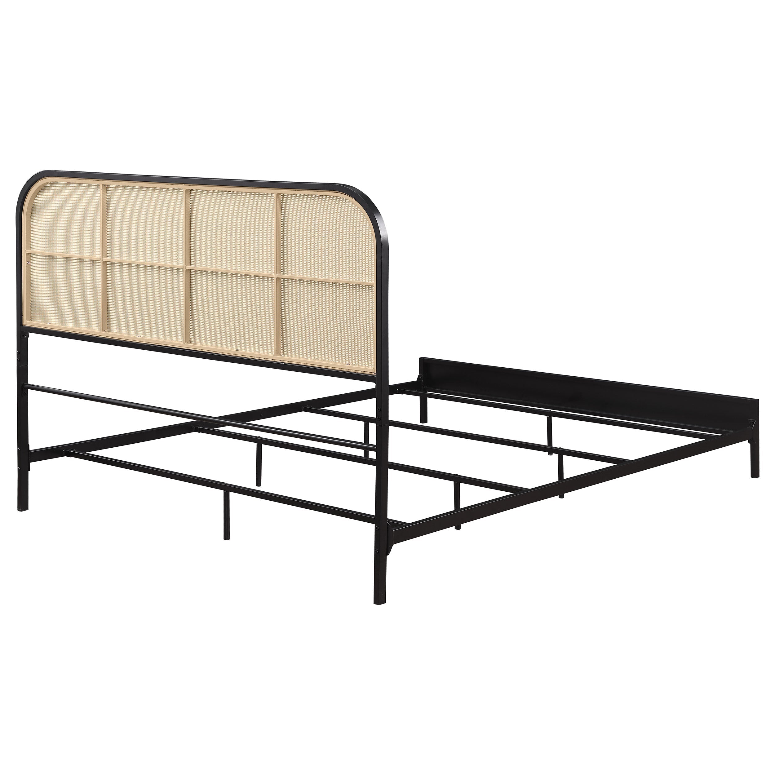 Amherst Radio Weave Rattan Metal Bed Black