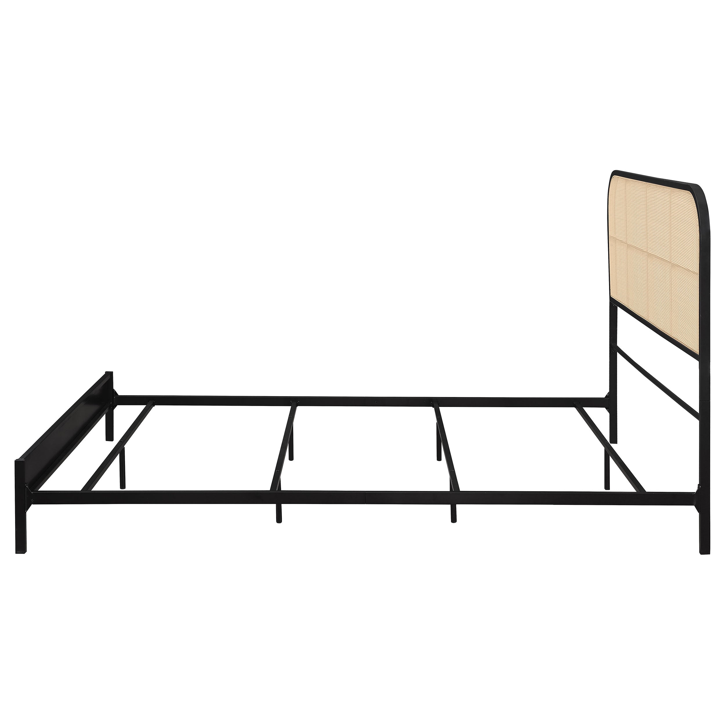 Amherst Radio Weave Rattan Metal Bed Black