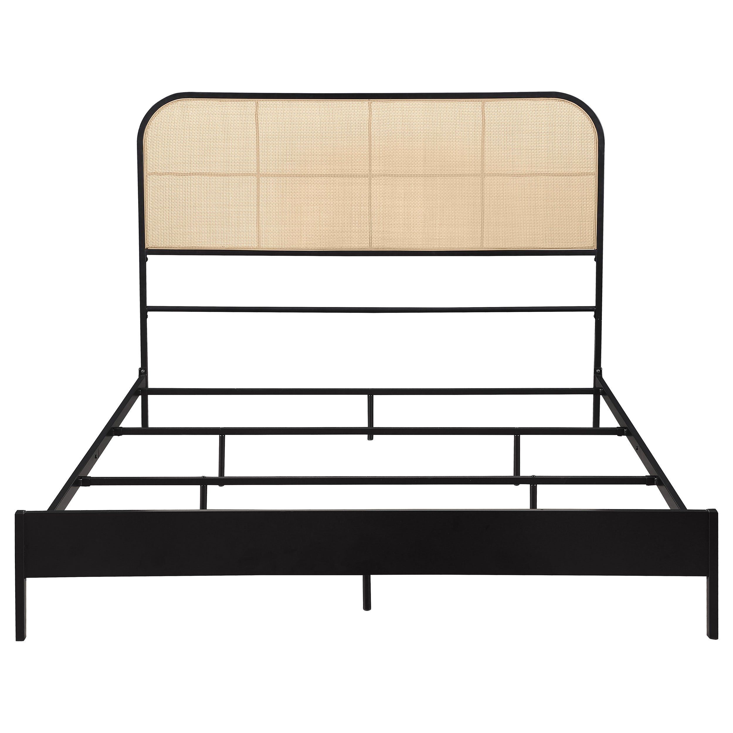 Amherst Radio Weave Rattan Metal Bed Black