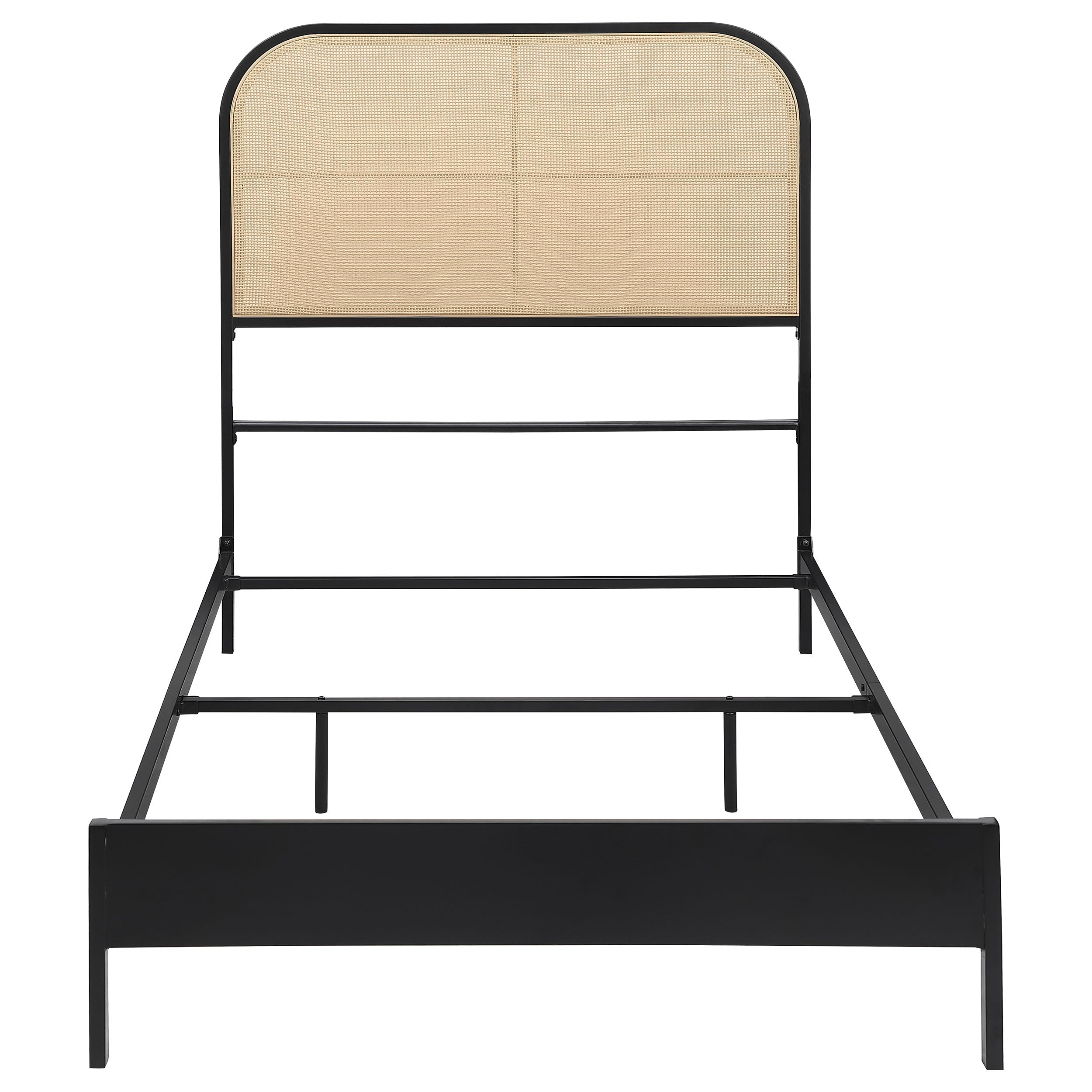 Amherst Radio Weave Rattan Metal Bed Black
