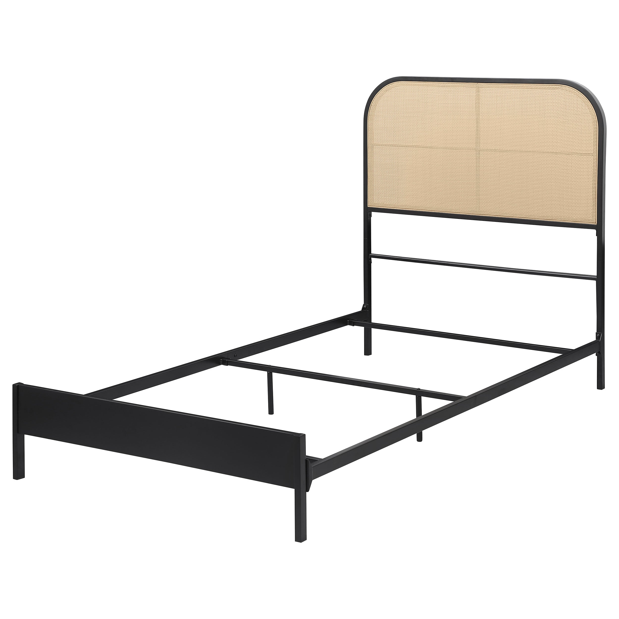 Amherst Radio Weave Rattan Metal Bed Black