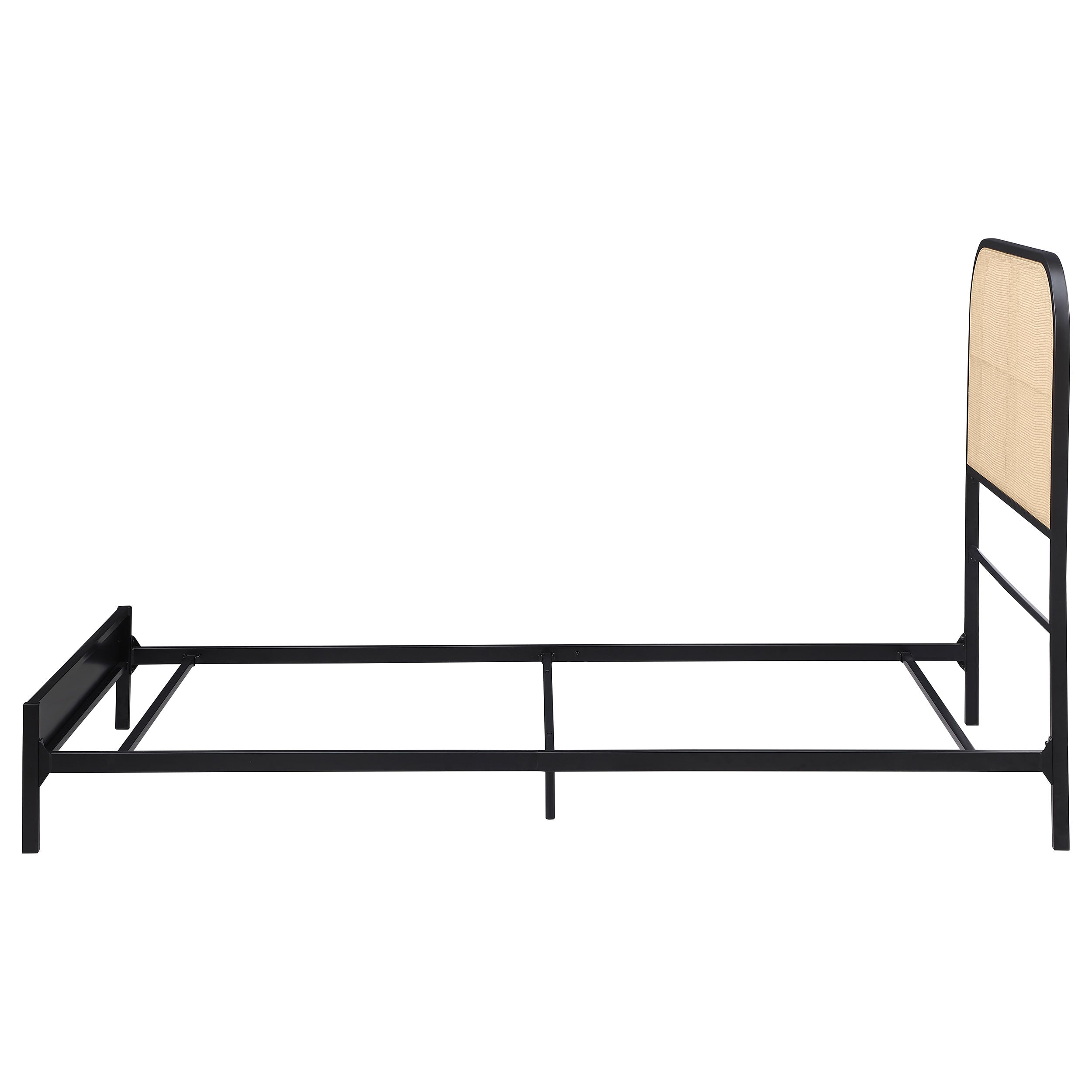 Amherst Radio Weave Rattan Metal Bed Black