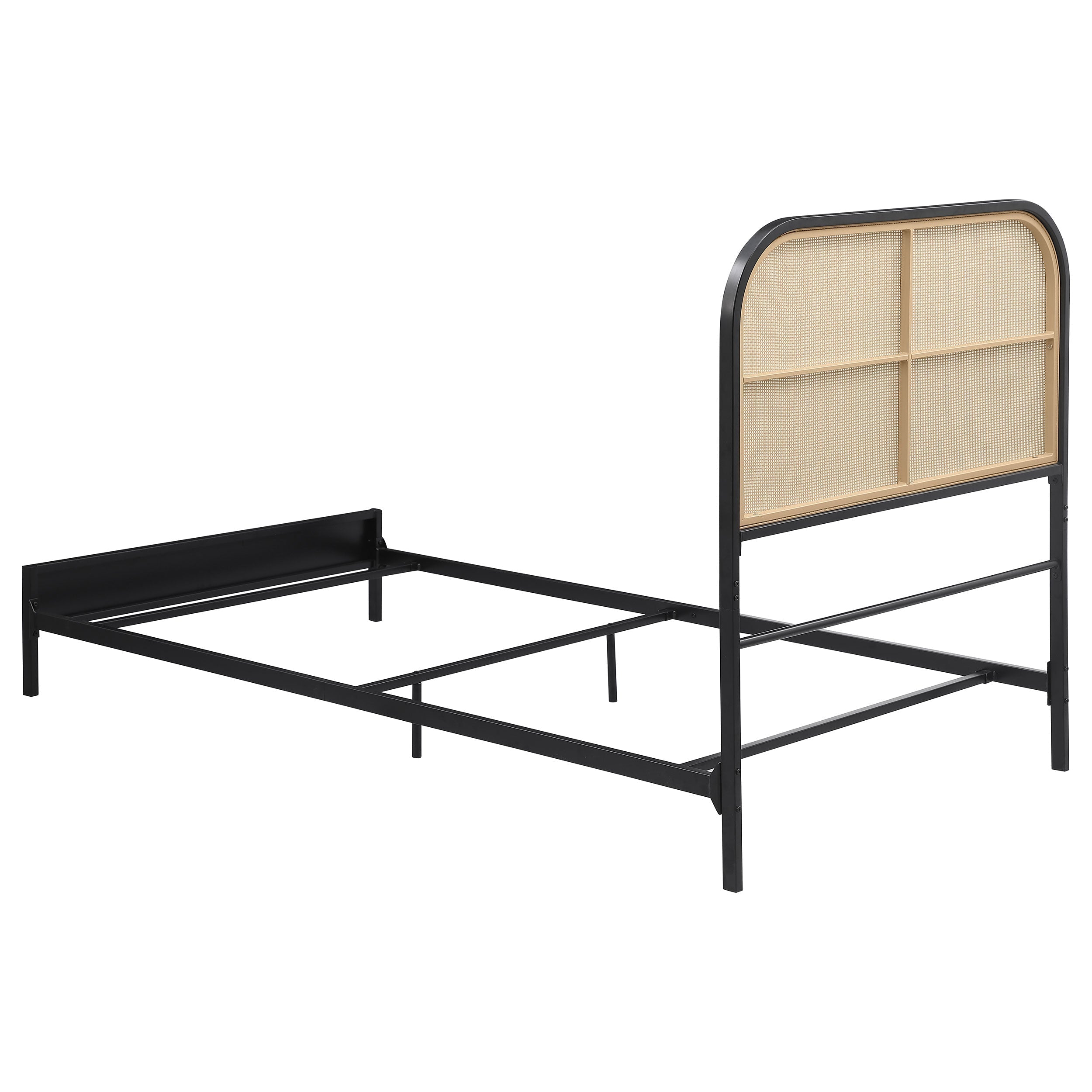 Amherst Radio Weave Rattan Metal Bed Black
