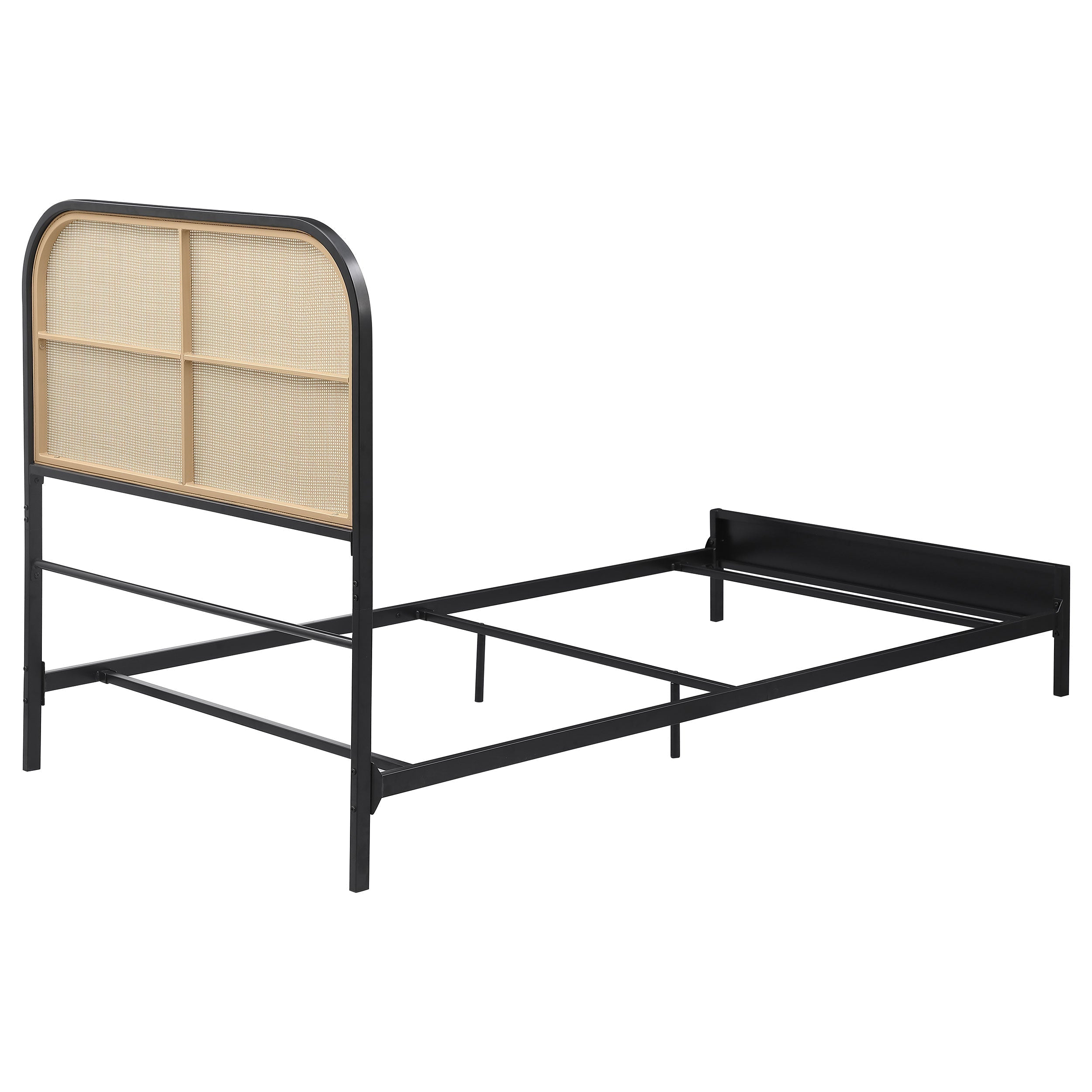 Amherst Radio Weave Rattan Metal Bed Black