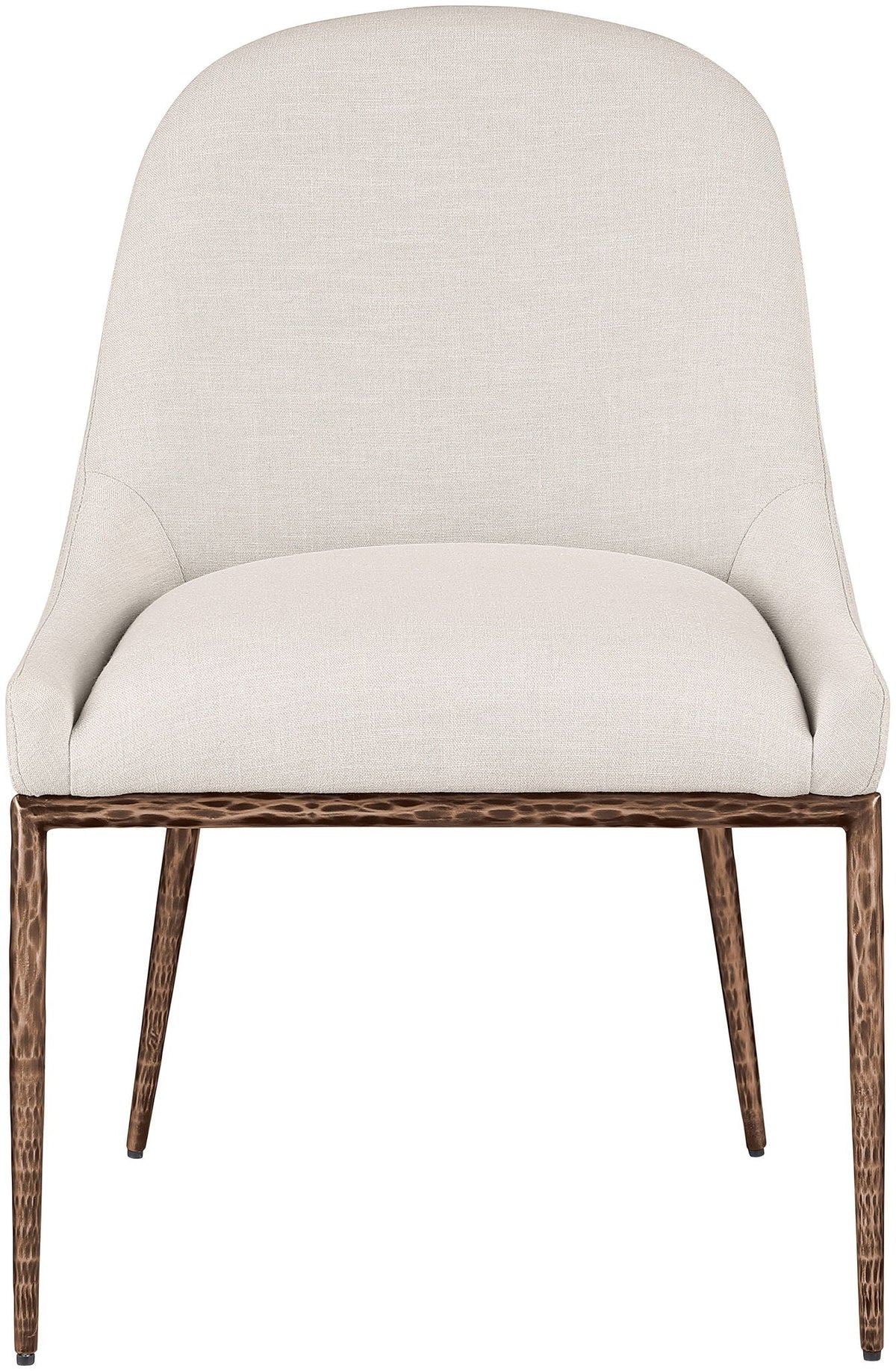 Ferro Performance Fabric Dining Side Chair with Brushed Bronze Legs