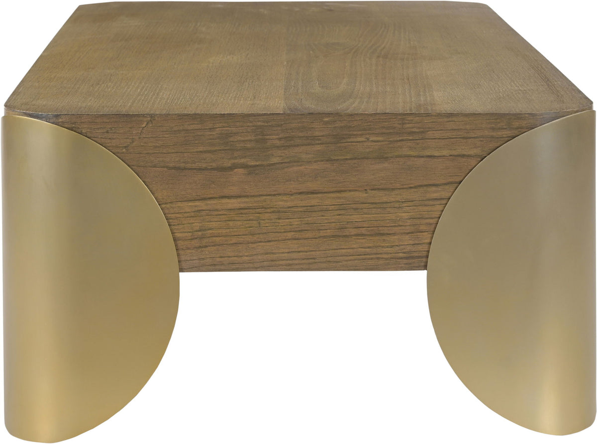 Cazari Oak Wood and Iron Coffee Table