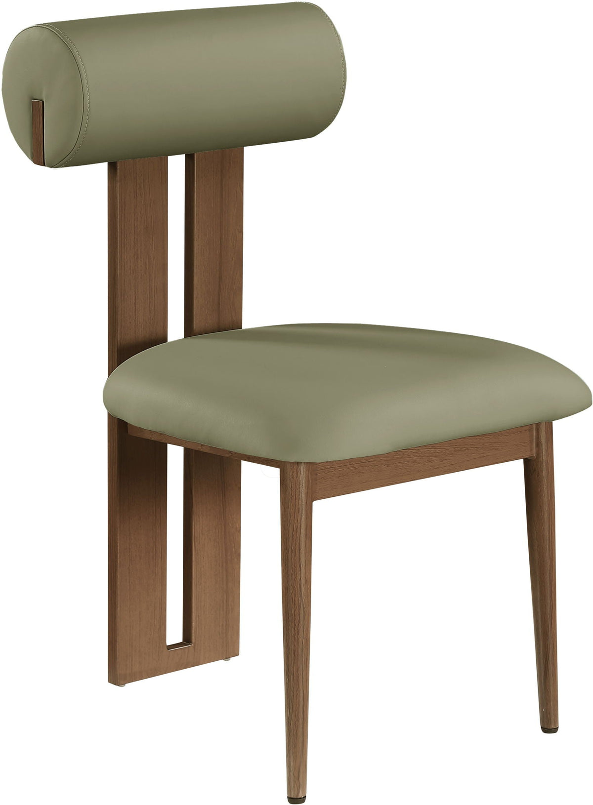 Dario - Faux Leather Dining Chair (Set of 2) with Brown Frame