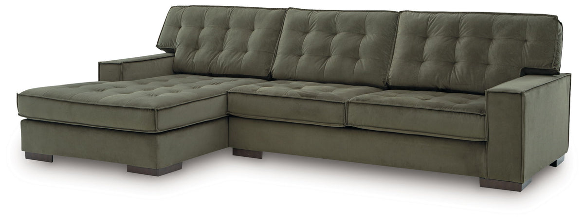 Caspian-Town Olive Sectional — 2-Piece Sectional, Left-Arm Corner Chaise & Right-Arm Sofa
