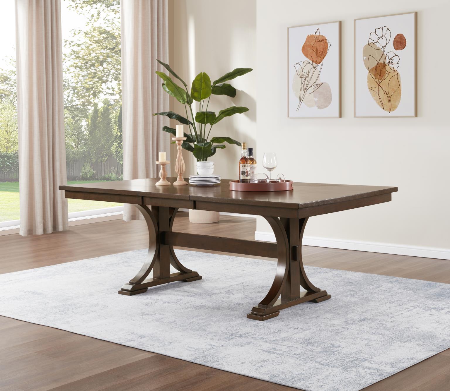 D122 Cherry / Light Gray Dining Room Set