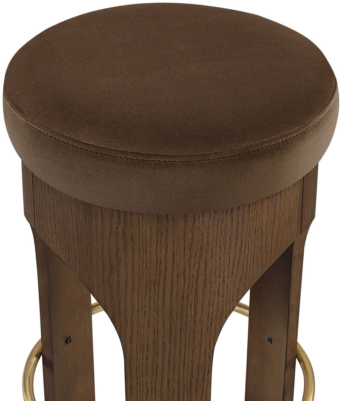 Bocceli Velvet Counter Stool with Brown Base