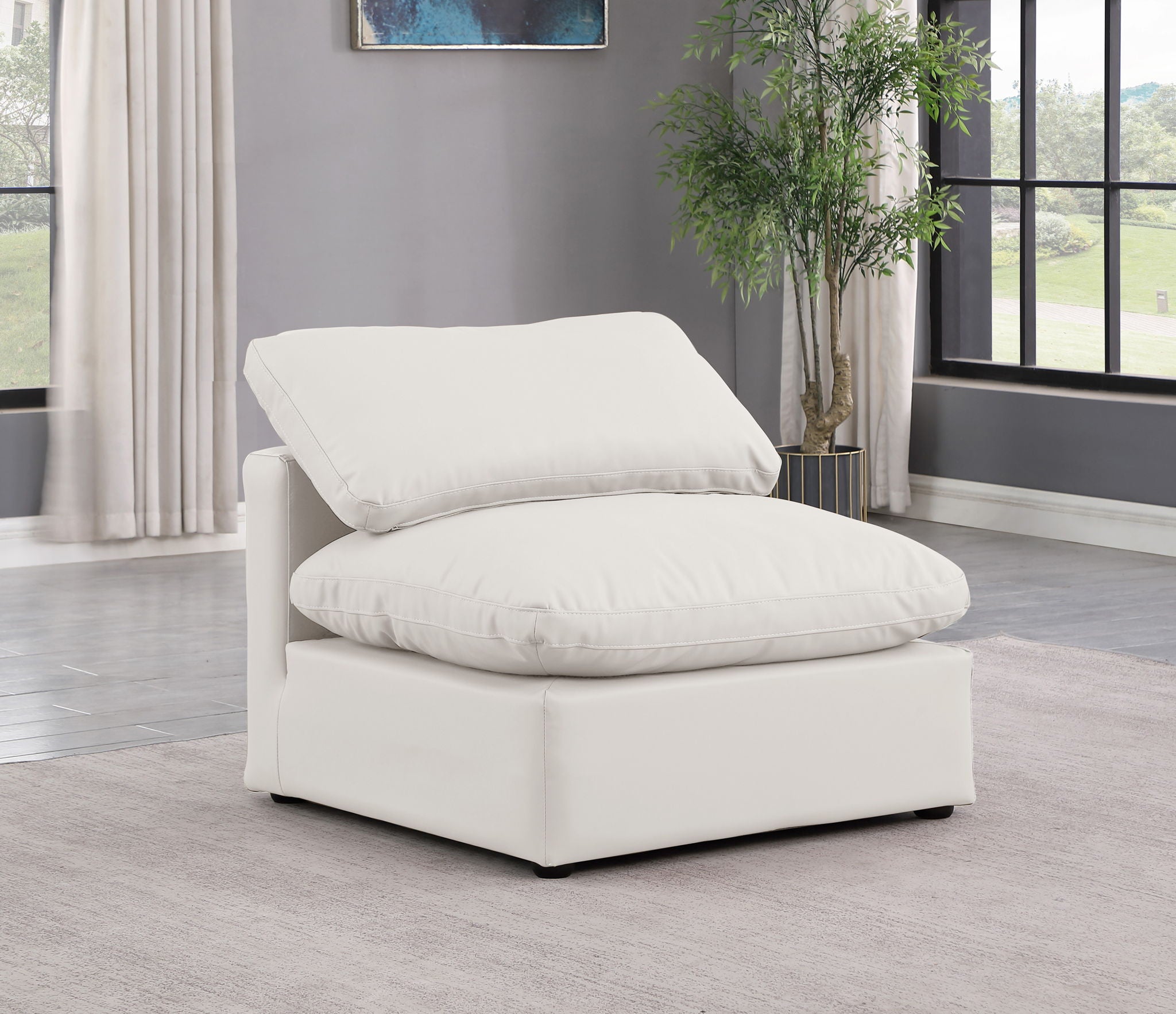 Indulge - Faux Leather Armless Chair