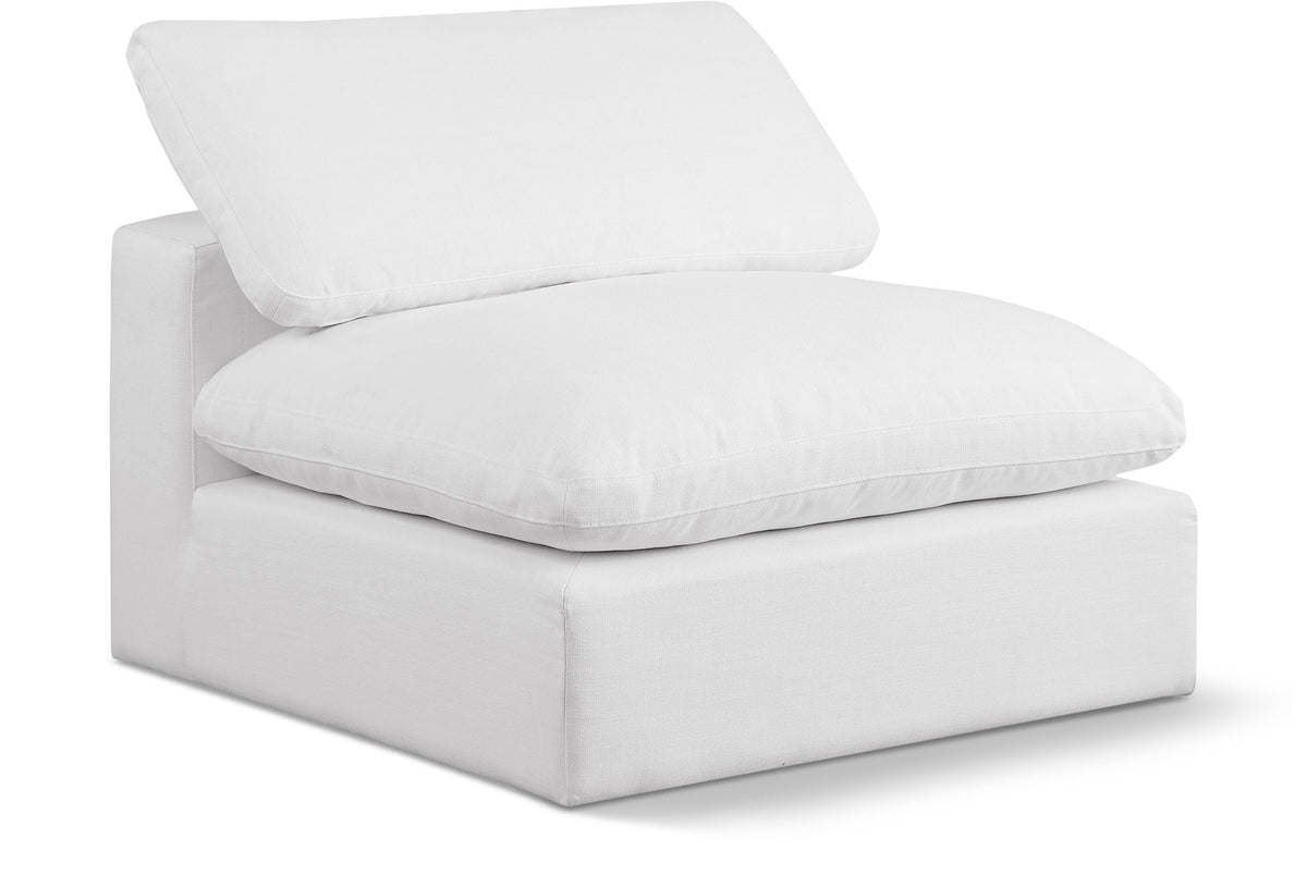 Comfy Linen Modular Sectional — Add-On: Armless Chair — White