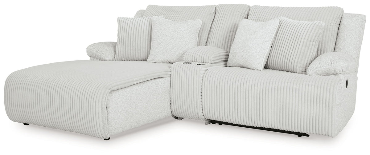 Top Tier 2 Colors Reclining Sectional — 3-Piece Reclining Sectional Sofa With Left-Arm Chaise — Alloy