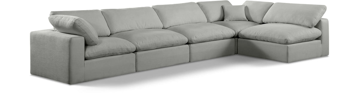 Comfy Linen Modular Sectional — 5-Piece Sectional — Grey