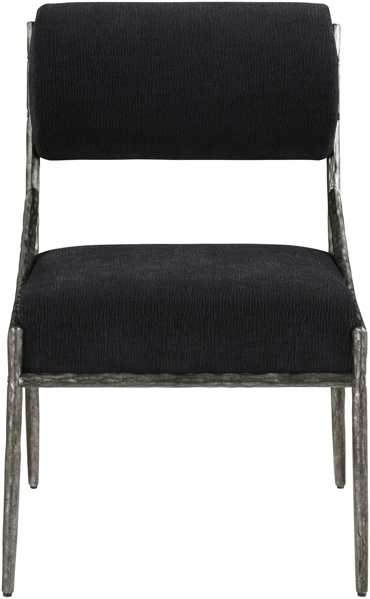 Bastille Chenille Dining Side Chair Set of 2 with Silver Frame
