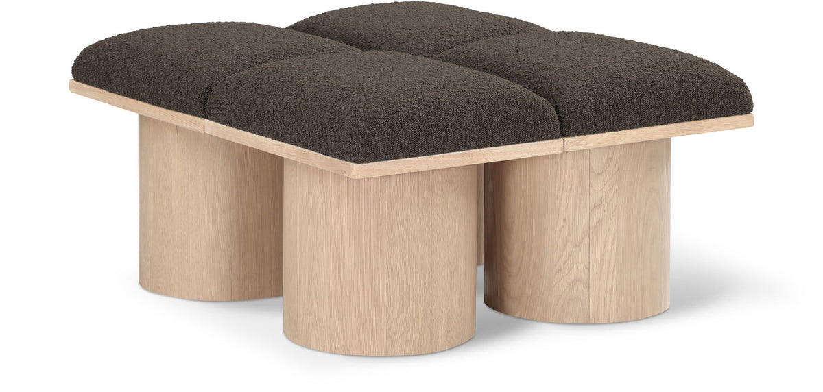 Pavilion Modular Bench 4-Piece Bench, 31"W x 36"D — Brown / Natural Base
