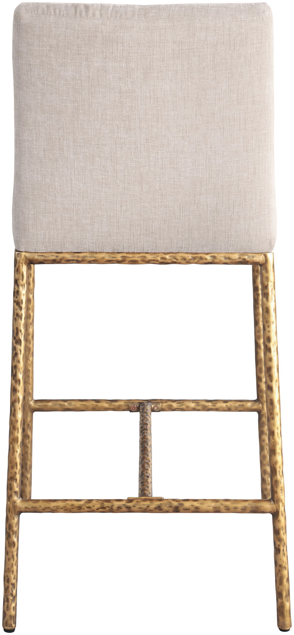 Reeves - Chenille Fabric Upholstered Counter Stool (Set of 2) with Gold Base