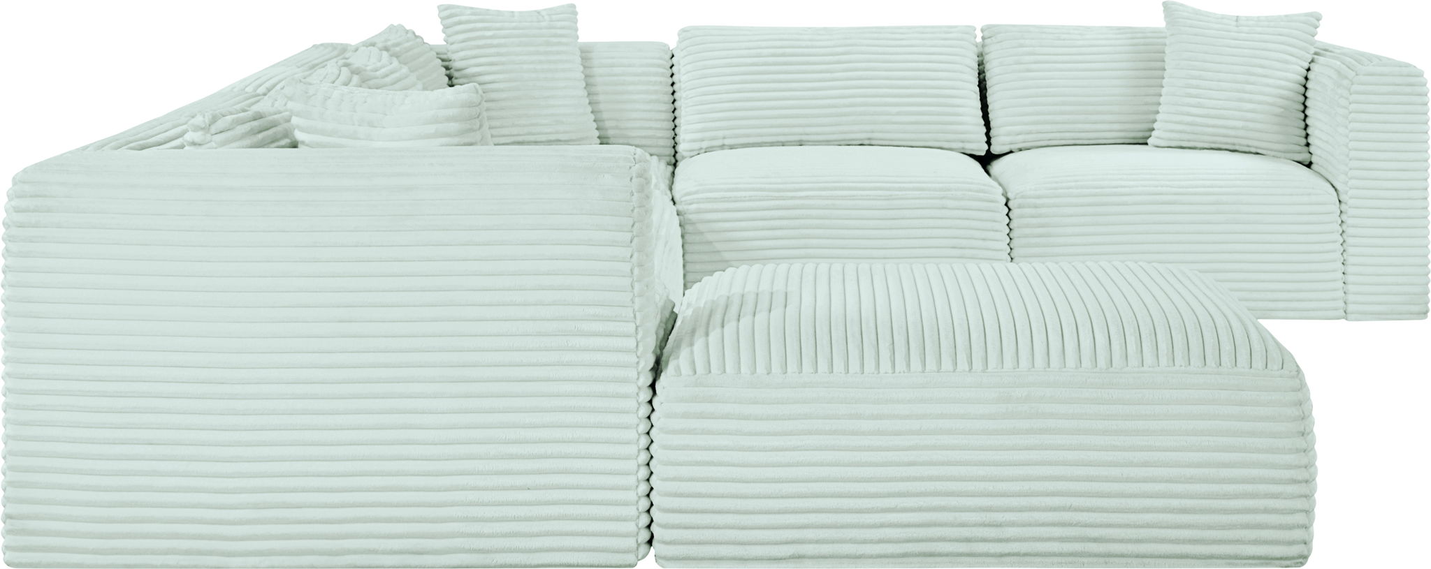 Shaggy - 7 Piece Modular U-Shaped Sectional With Ottoman