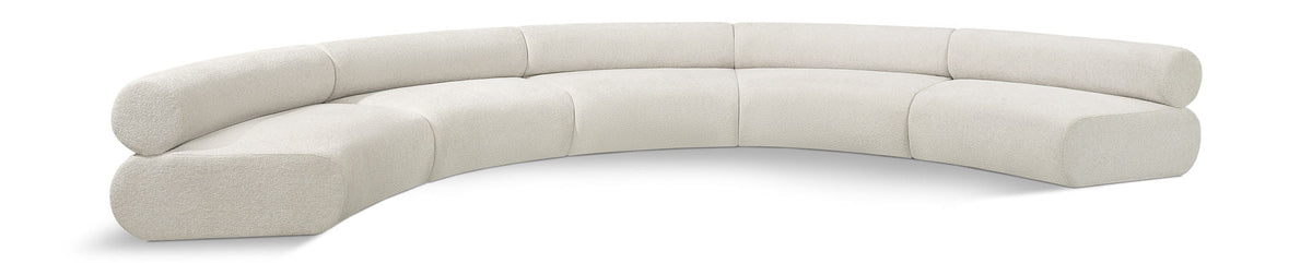 Bale Chenille Modular Sectional — 5-Piece Sofa — Cream