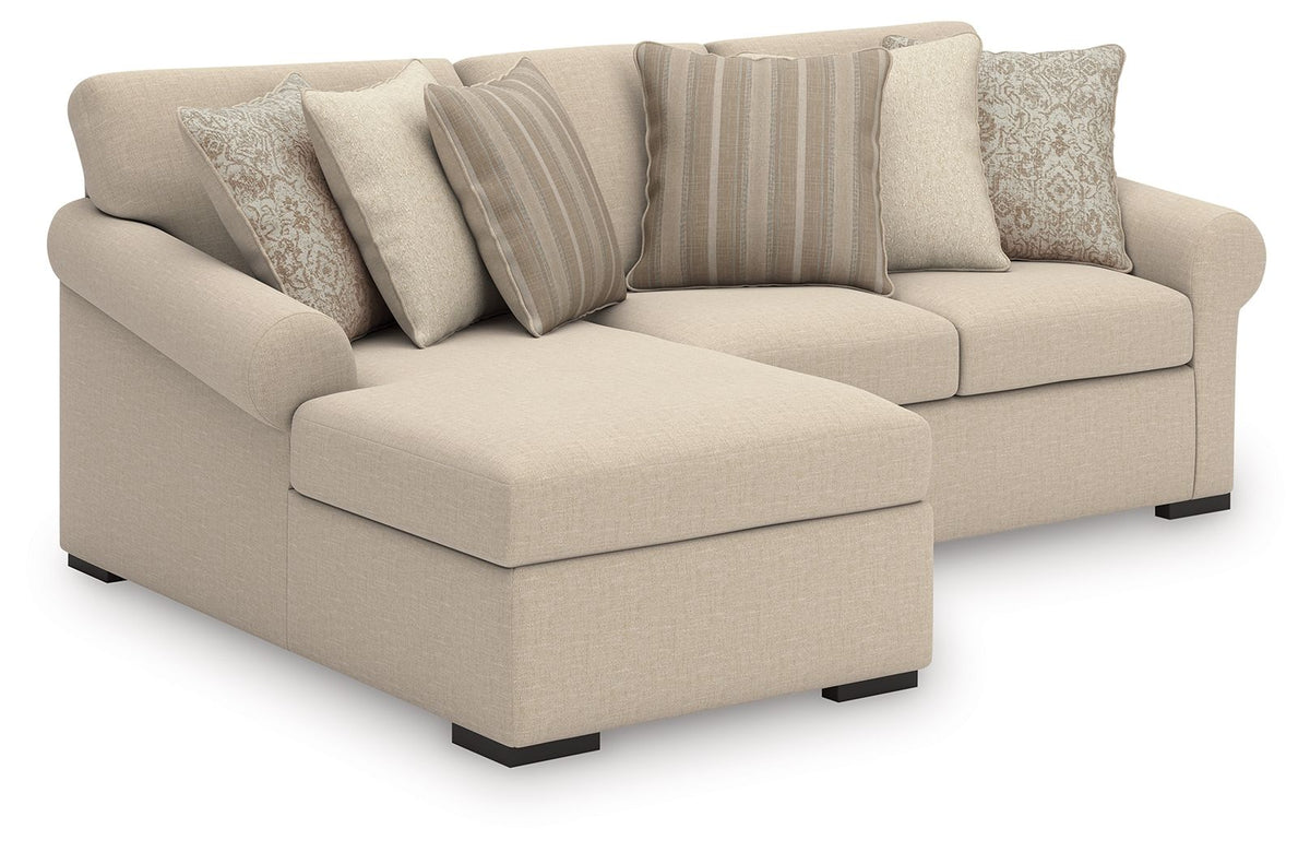 LadyMae Twill Modular Sectional — 2-Piece Sectional With Left-Arm Corner Chaise