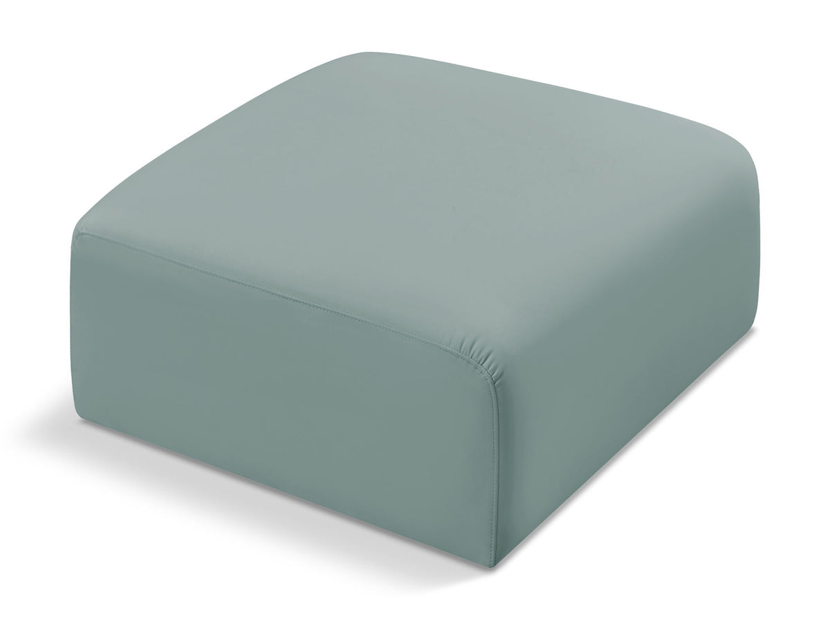 Arc Faux Leather Modular Sectional — Ottoman — Mint