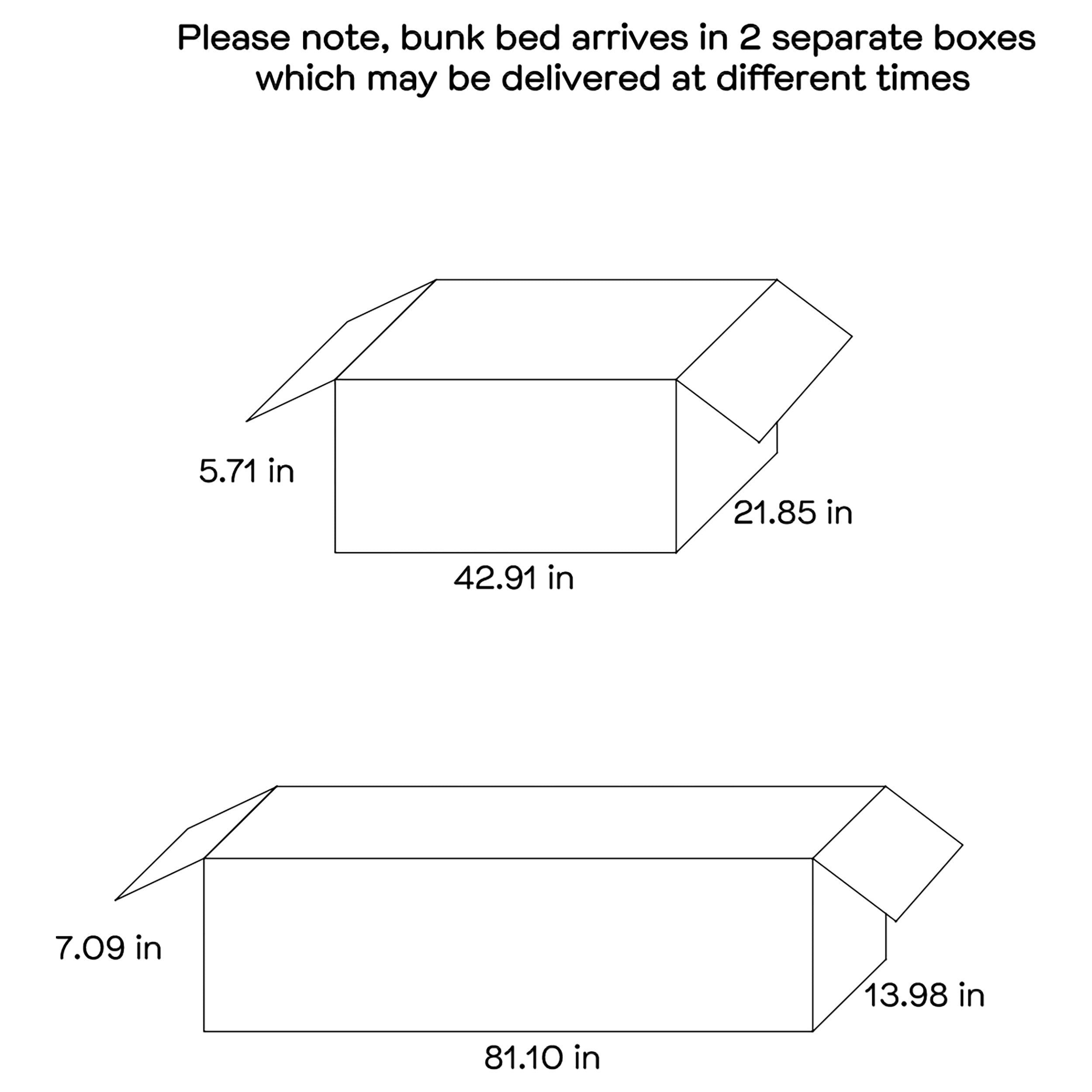 Flynn Wood Bunk Bed with Mattress Weathered Brown