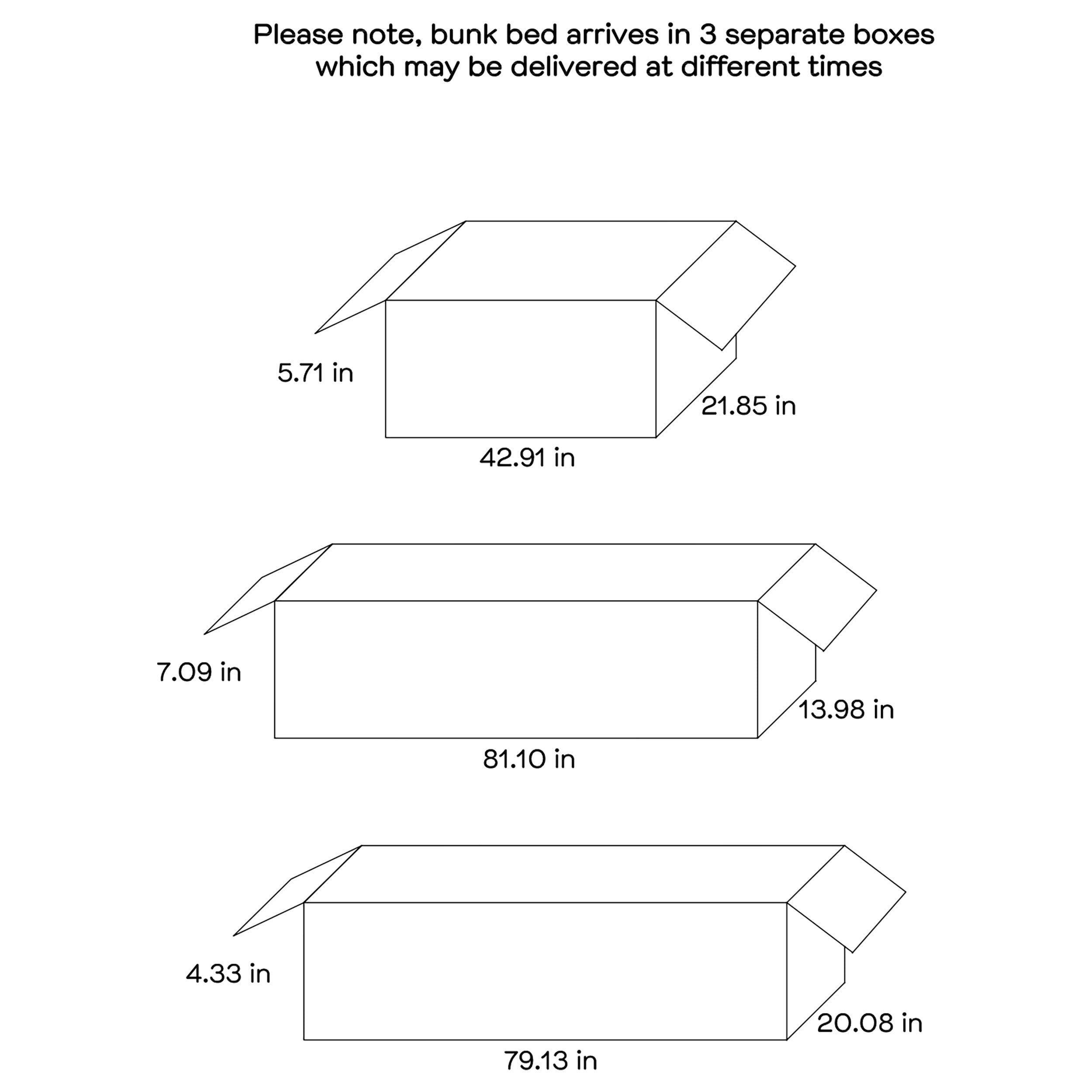 Flynn Wood Bunk Bed with Mattress Weathered Brown