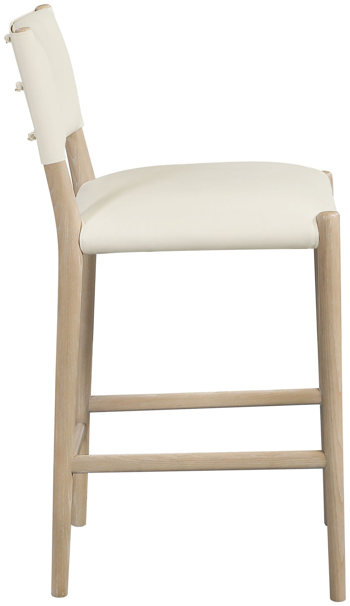 Andie Vegan Leather Counter Stool with Natural Base