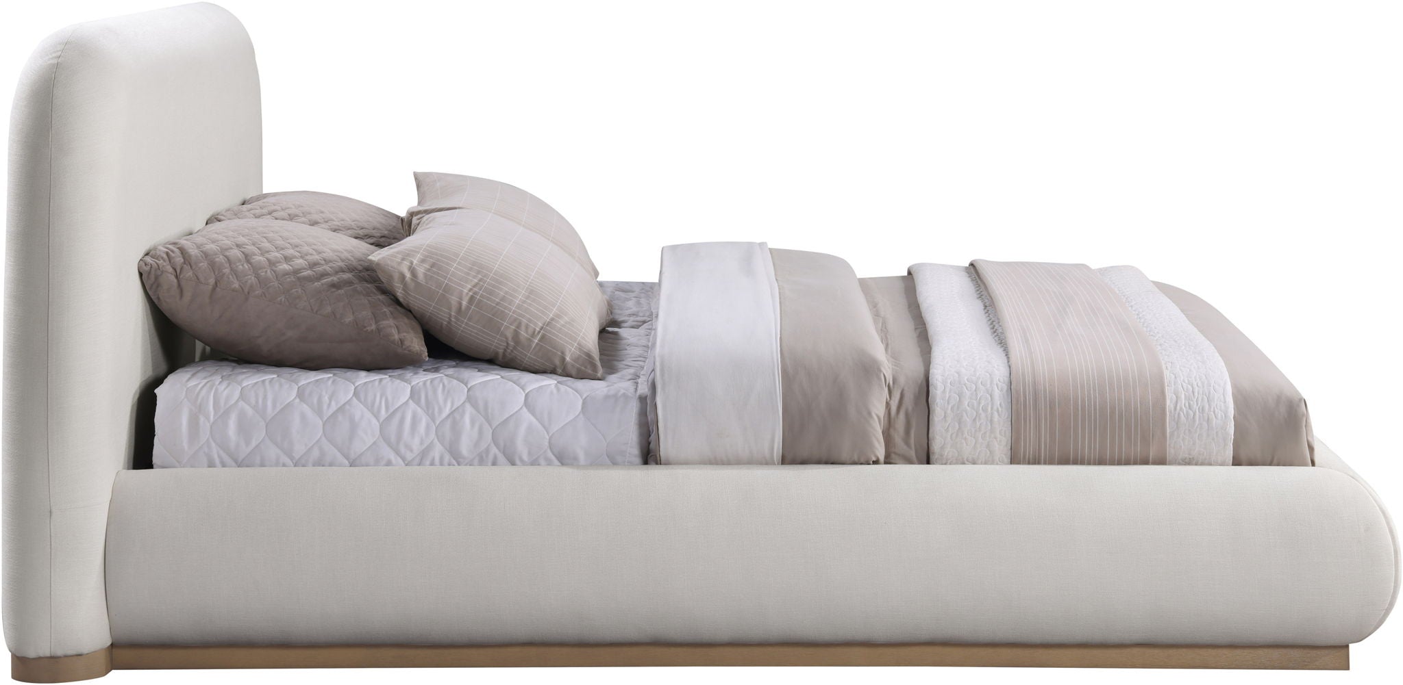 Vaughn - Linen Bed With Natural Base