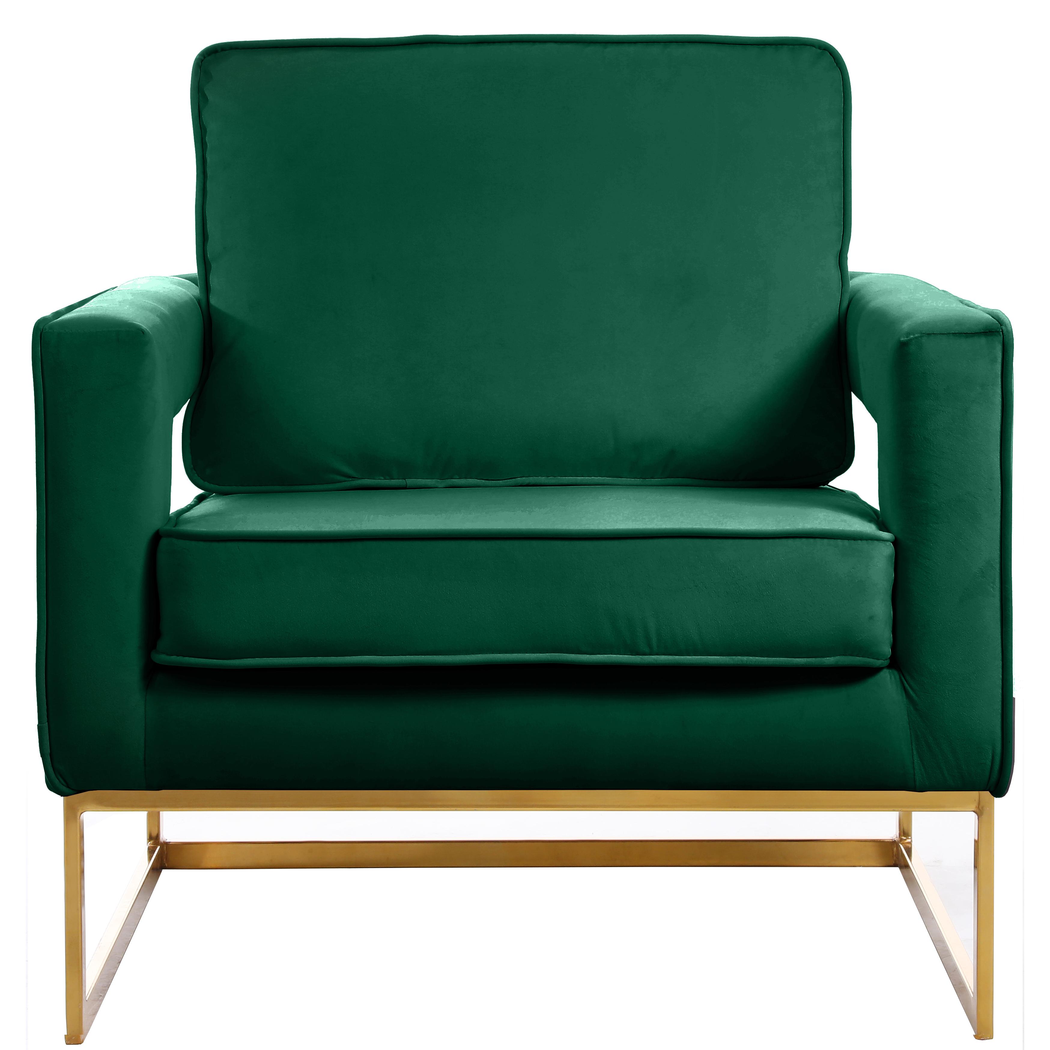 Meridian Noah Green Velvet Accent Chair