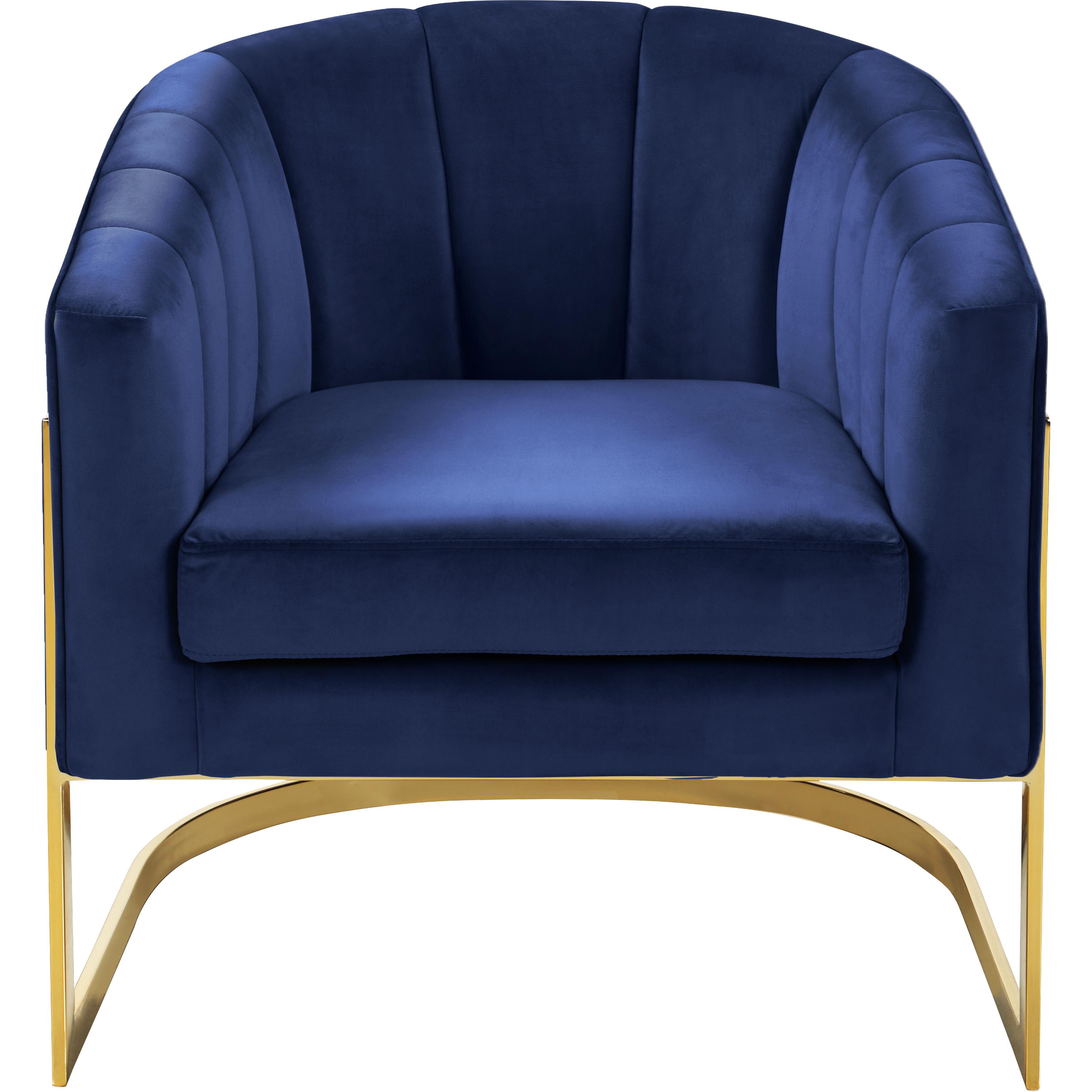 Meridian Carter Navy Velvet Accent Chair
