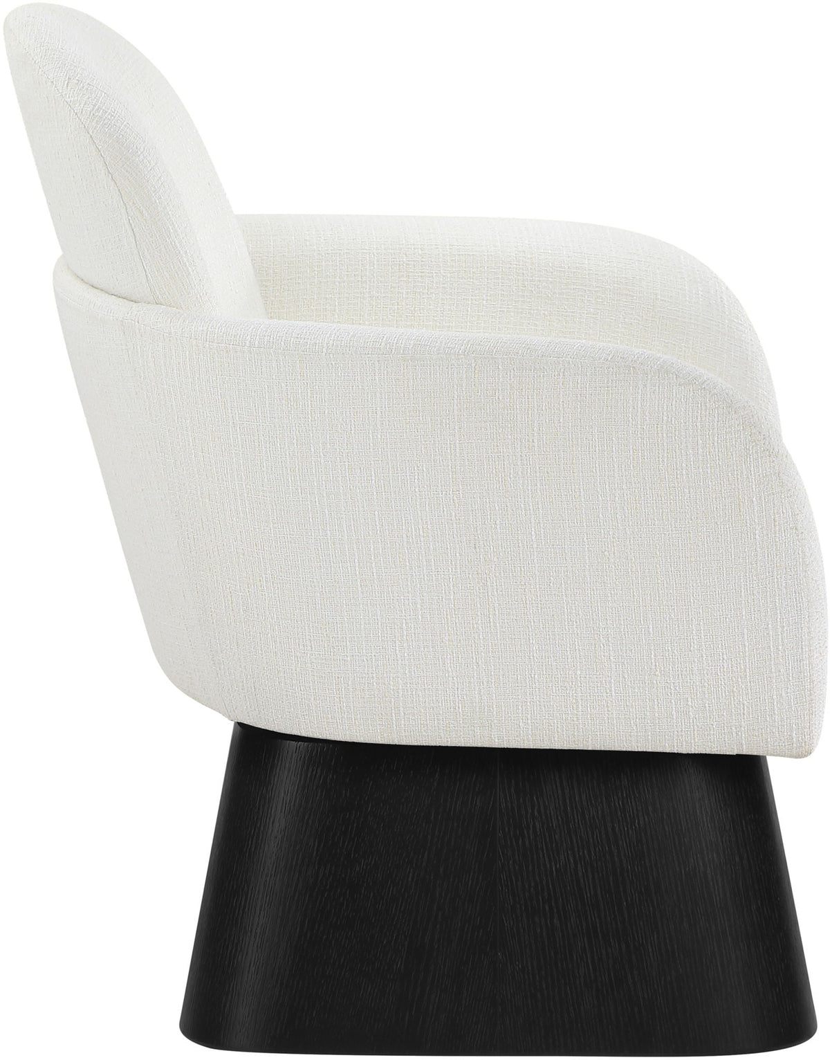 Marlowe - Linen Textured Fabric Upholstered Swivel Accent Chair with Black Base