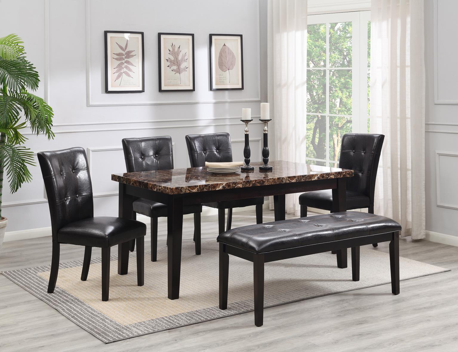 D150 - Dining Bench - Dark Brown