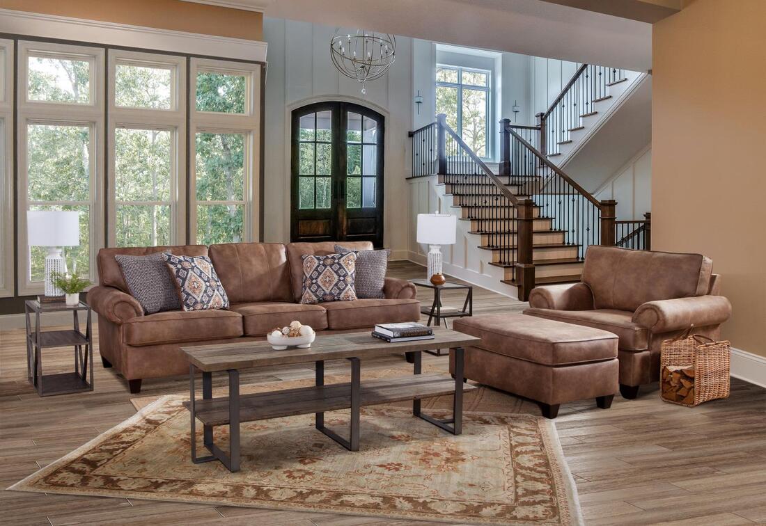 Behold 4215 Camel Brown Sofa & Loveseat Set — Oversized 103" Sofa